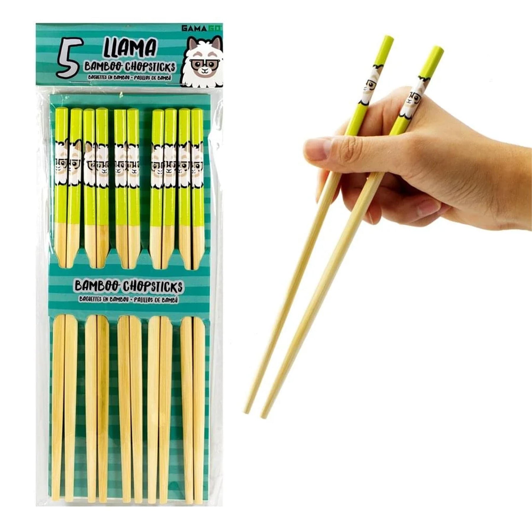 Llama Bamboo Chopstick Set of 5
