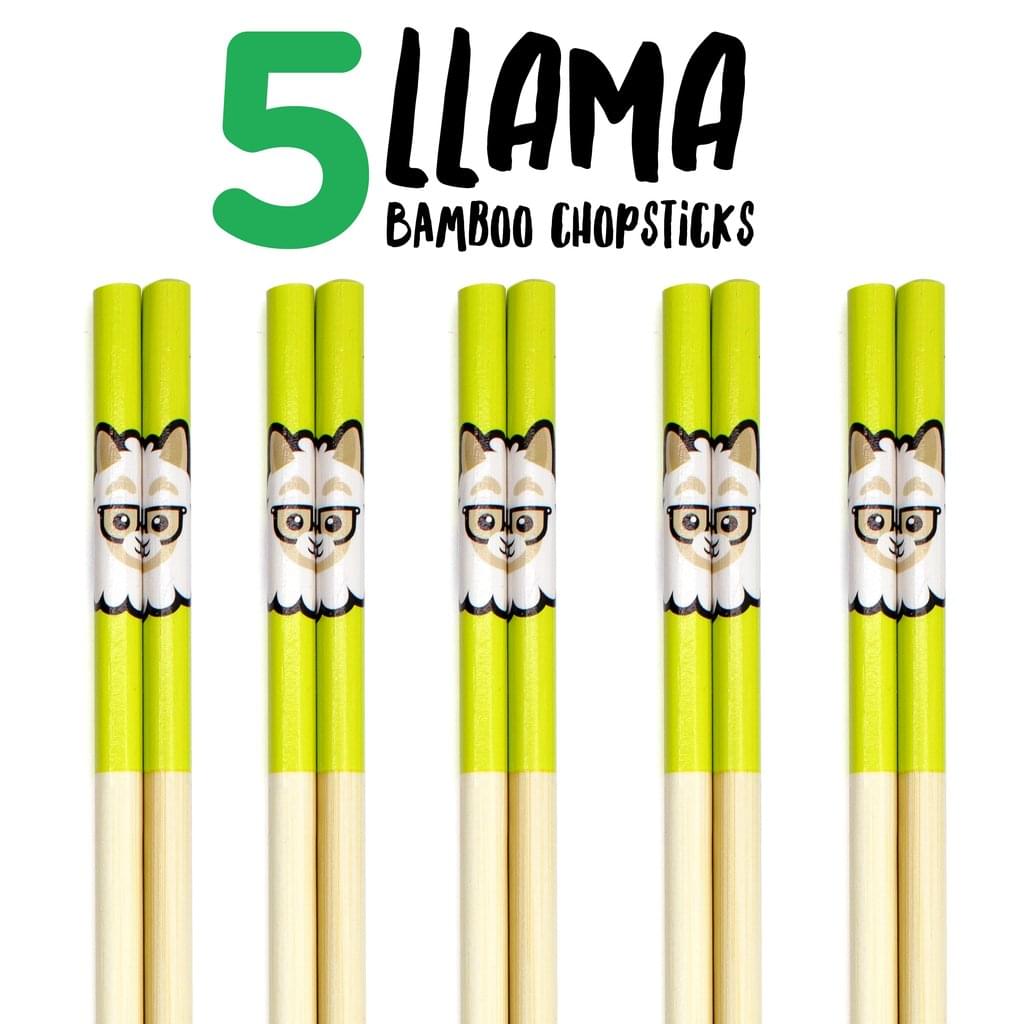 Llama Bamboo Chopstick Set of 5