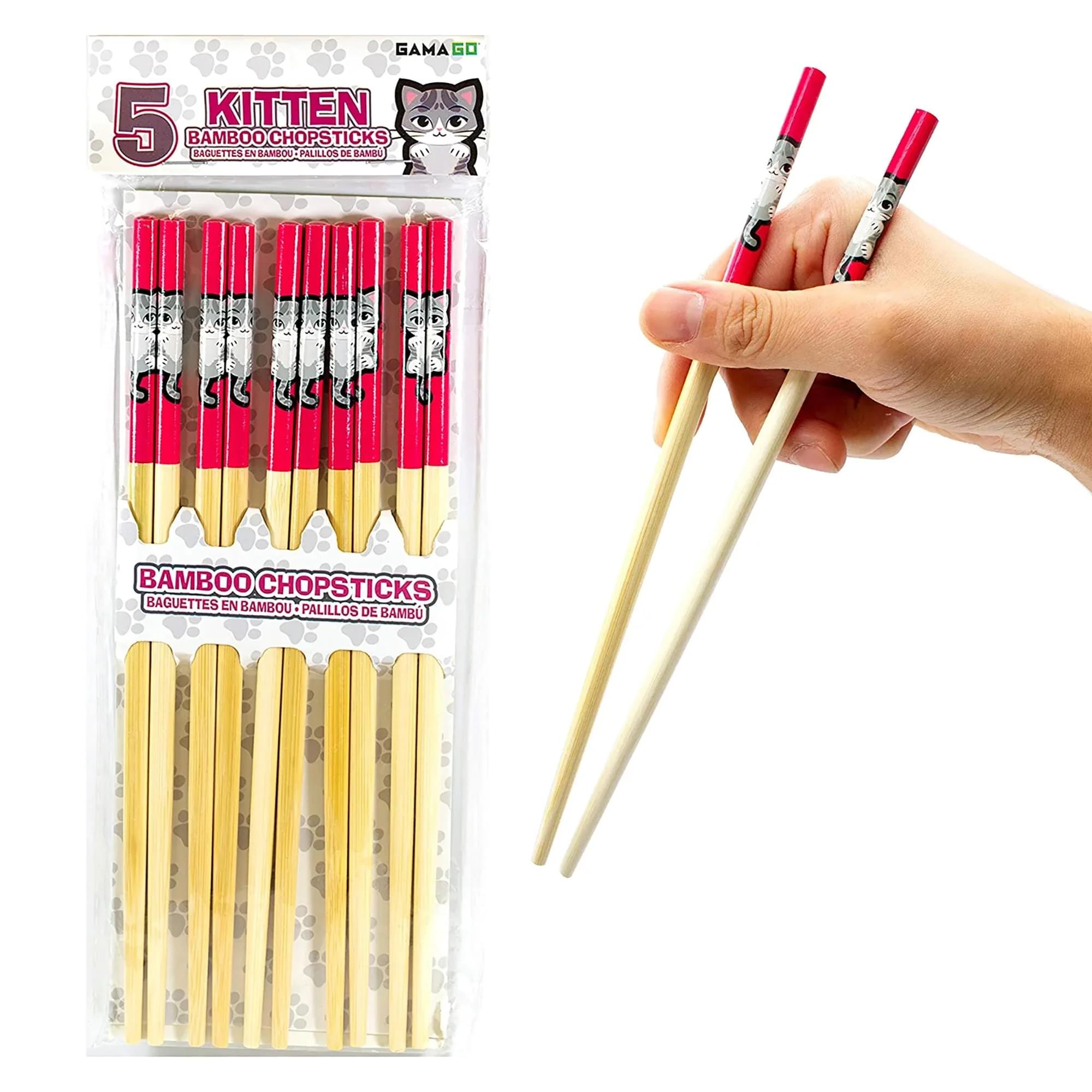 Kitten GAMAGO Cast Bamboo Chopsticks | Set of 4