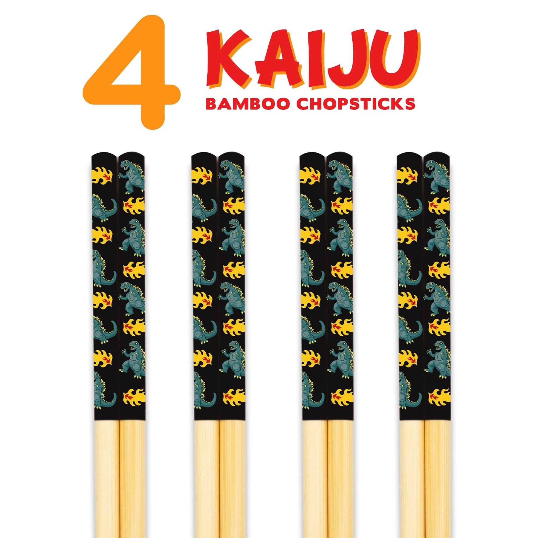 Godzila GAMAGO Cast Bamboo Chopsticks | Set of 4