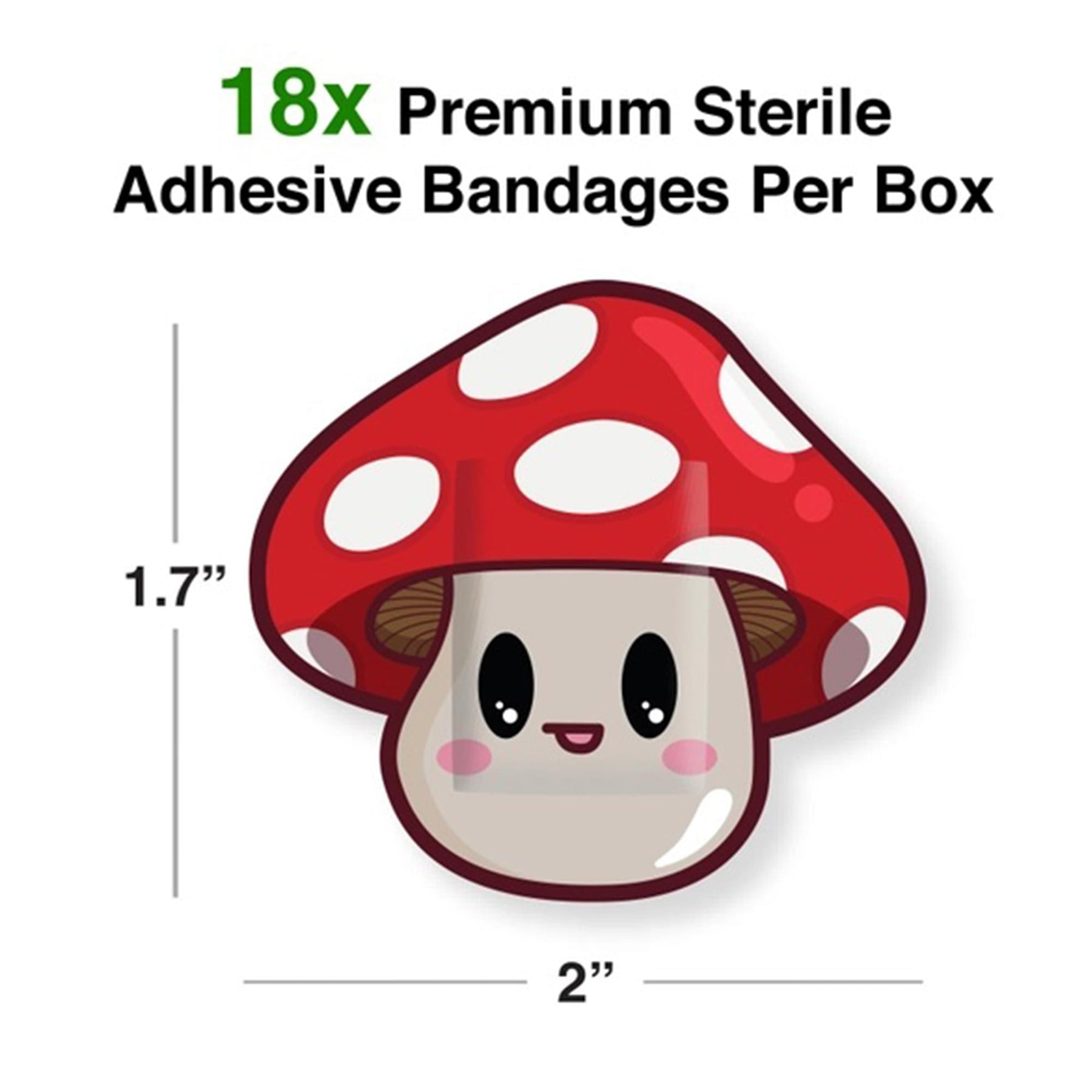 Mushroom Adhesive Bandages | 18 Count