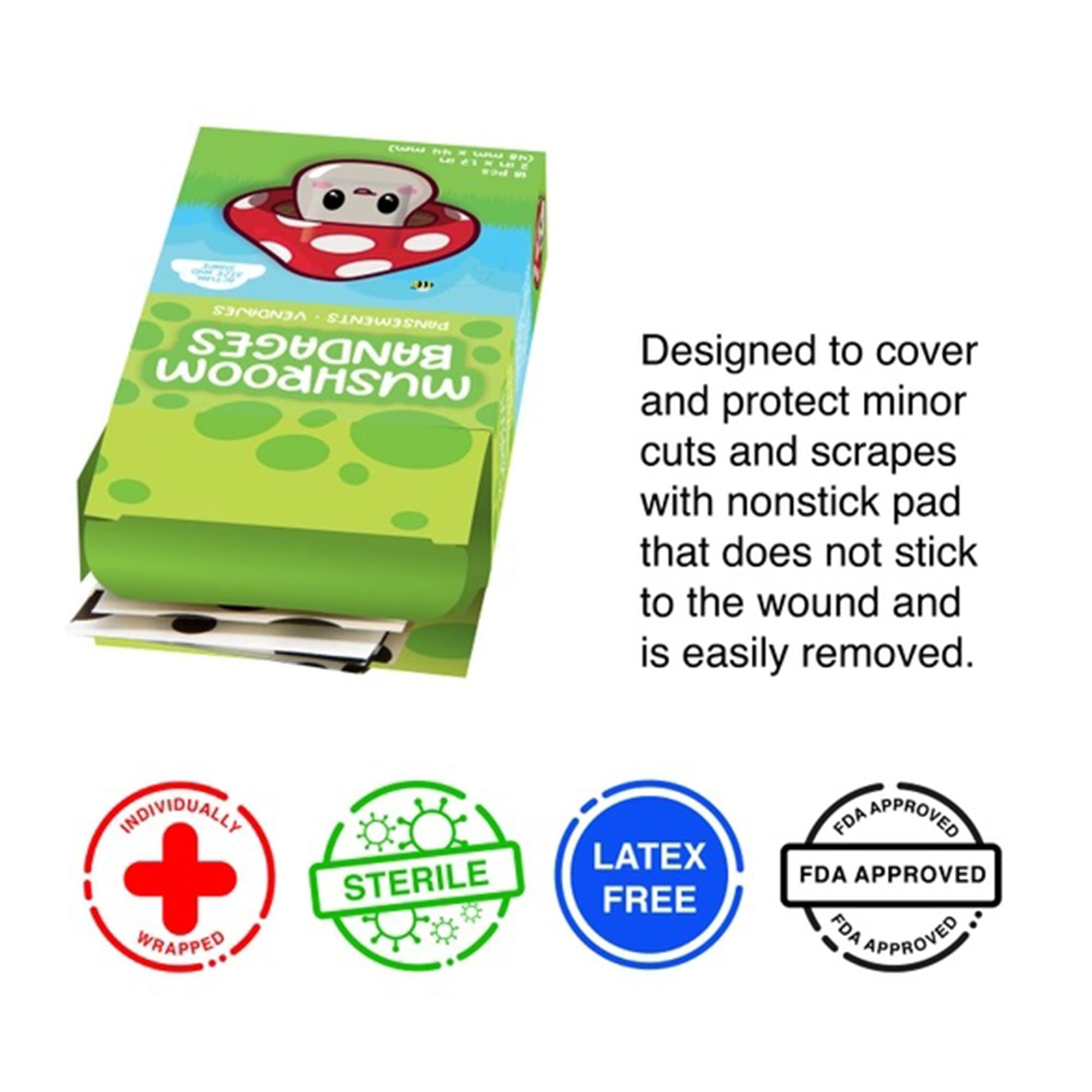 Mushroom Adhesive Bandages | 18 Count