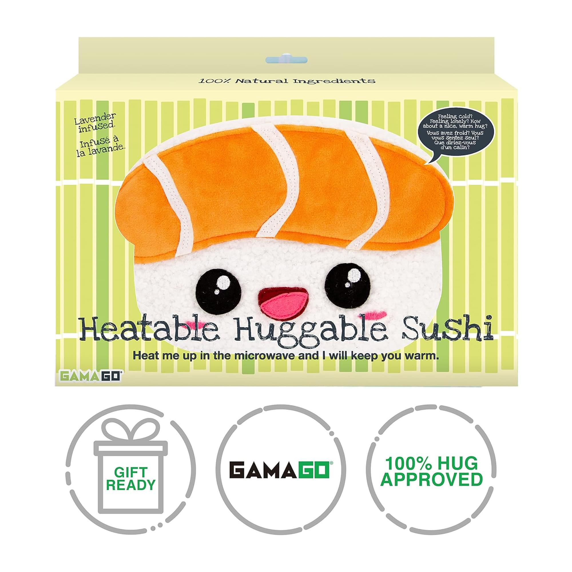 GAMAGO Sushi (Salmon) Heating Pad & Pillow Huggable
