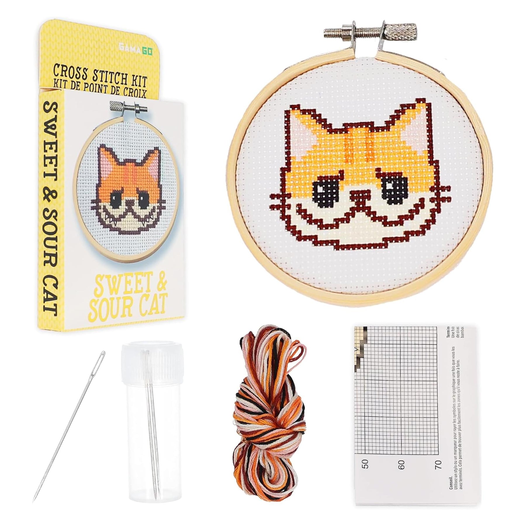 Sweet & Sour Cat Cross Stitch Embroidery Kit