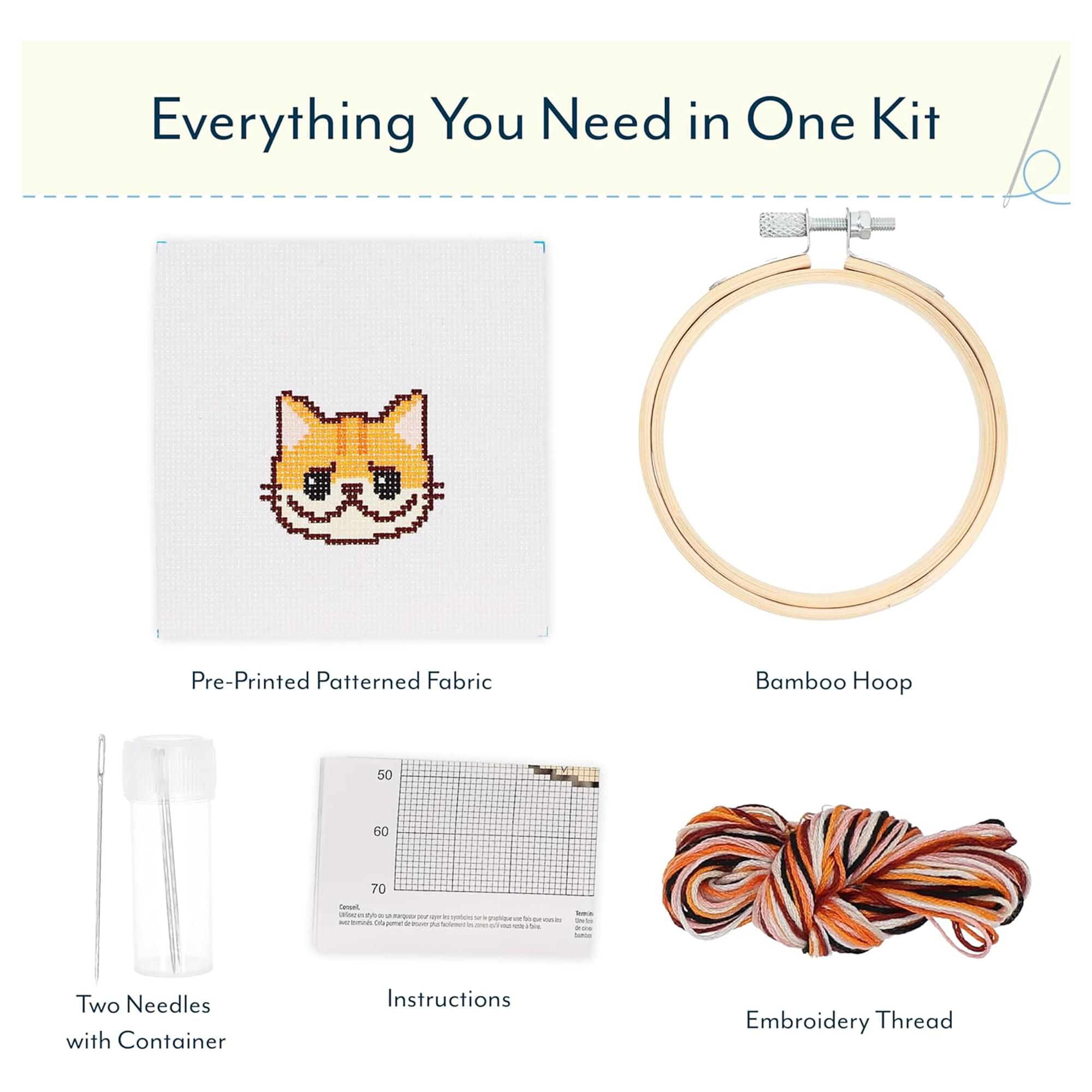 Sweet & Sour Cat Cross Stitch Embroidery Kit