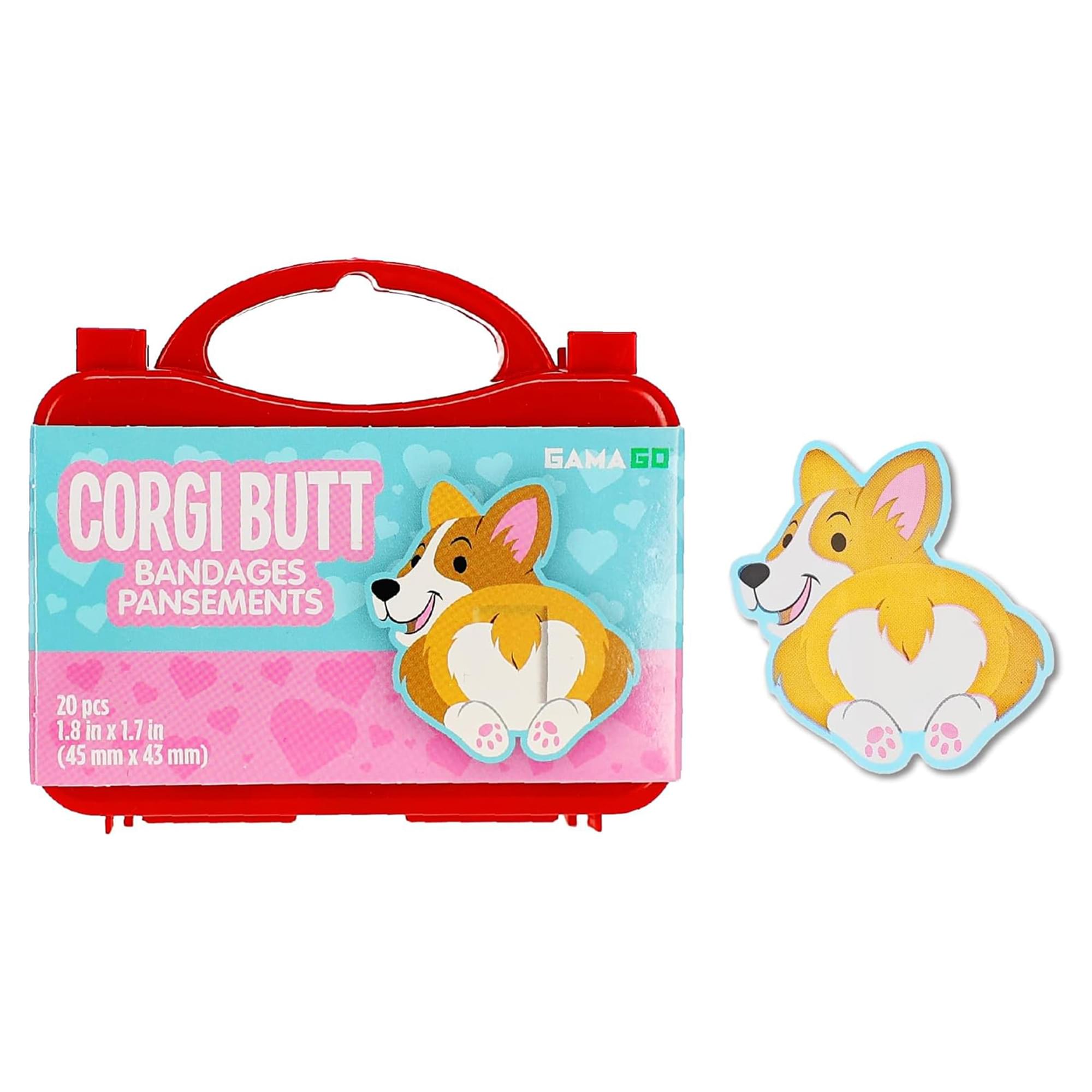 GAMAGO Corgi Butt Adhesive Bandages | 20 Count With Carry Case