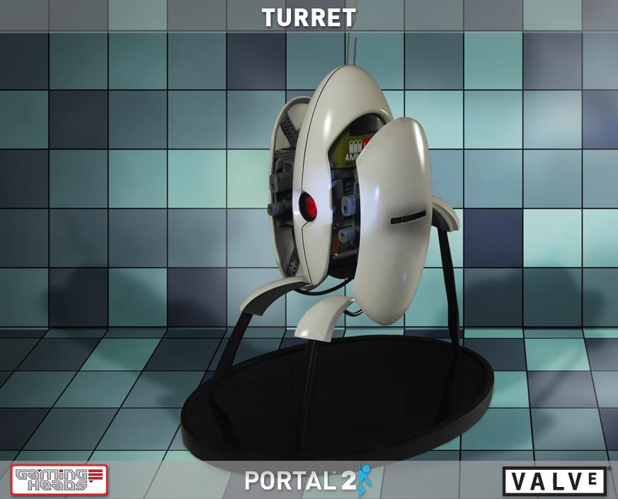 Gaming Heads Portal 2 Sentry Turret 20" Polystone Statue
