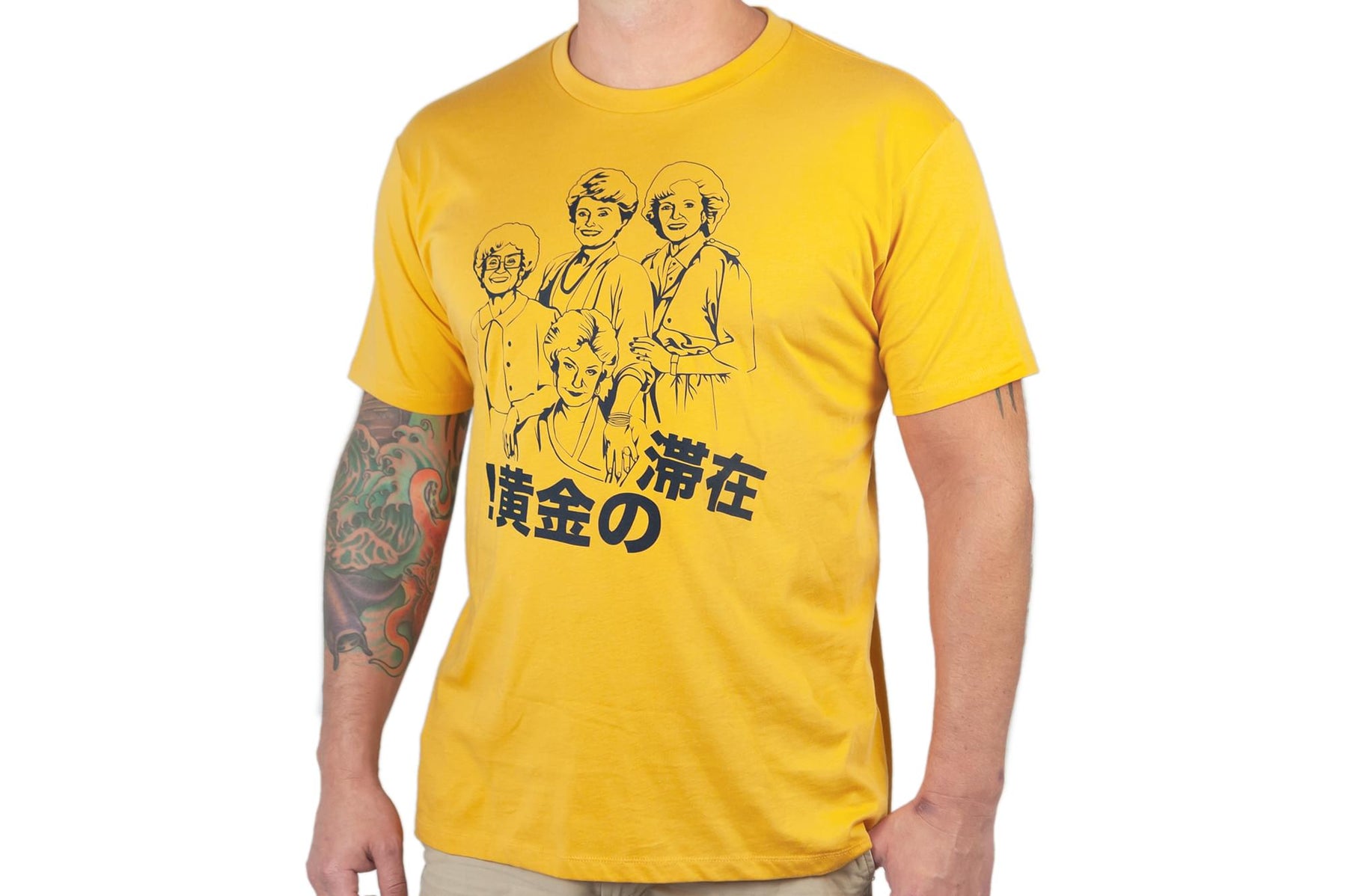 The Golden Girls 'Stay Golden Japan!' Men's Mustard T-Shirt | Comfort Fit