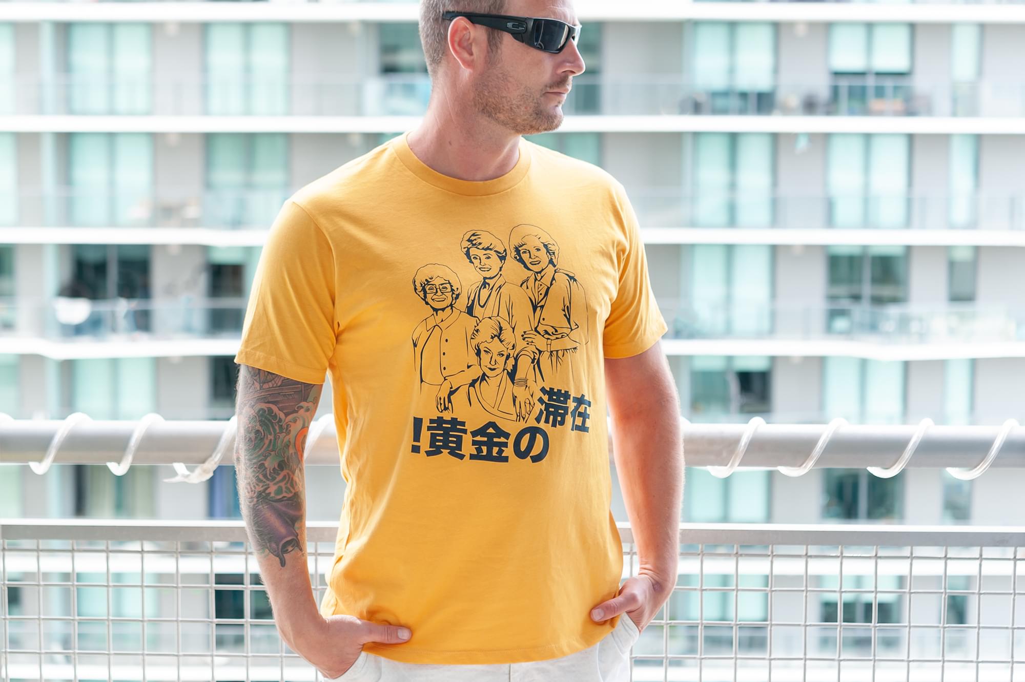 The Golden Girls 'Stay Golden Japan!' Men's Mustard T-Shirt | Comfort Fit