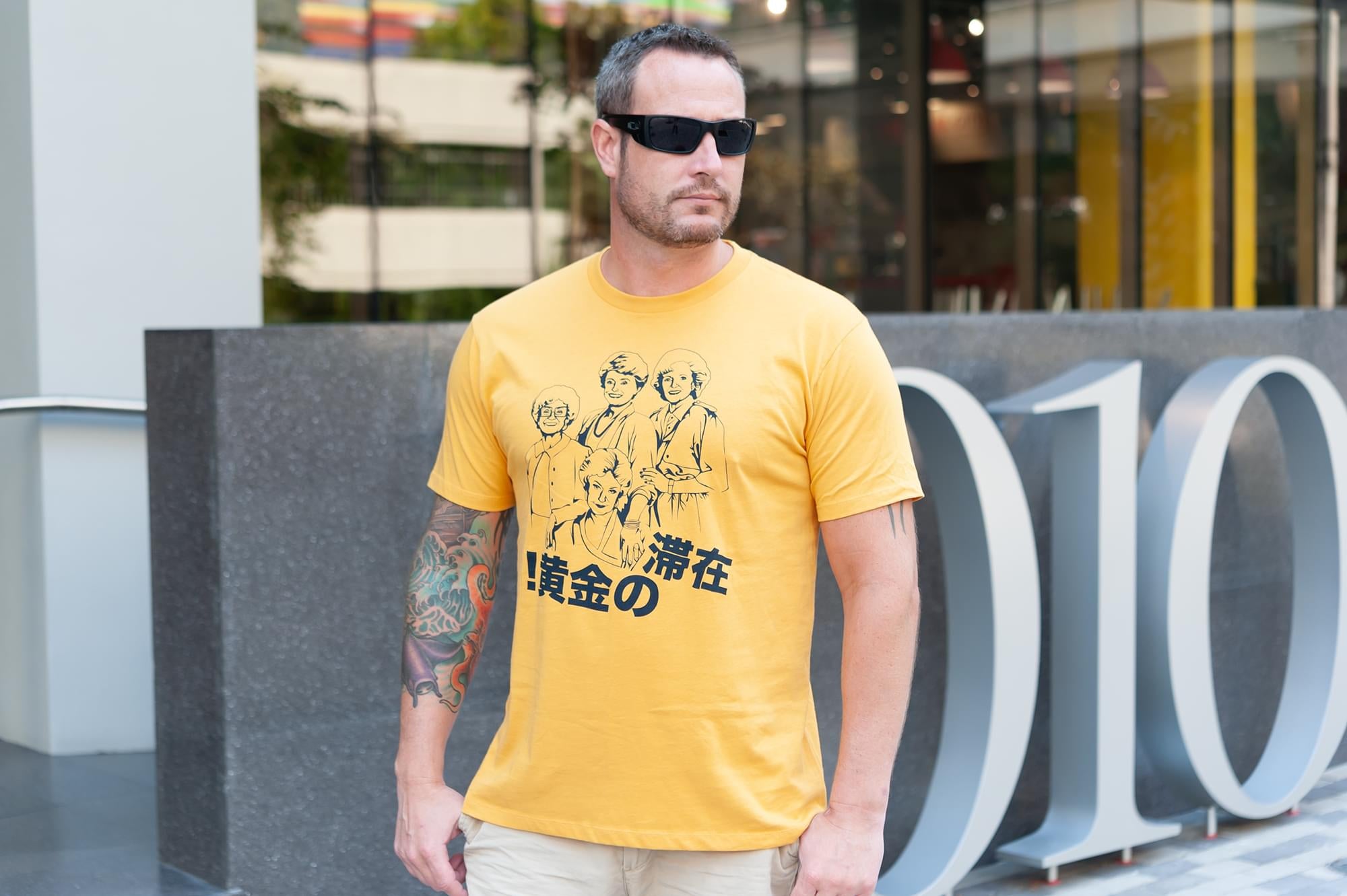 The Golden Girls 'Stay Golden Japan!' Men's Mustard T-Shirt | Comfort Fit