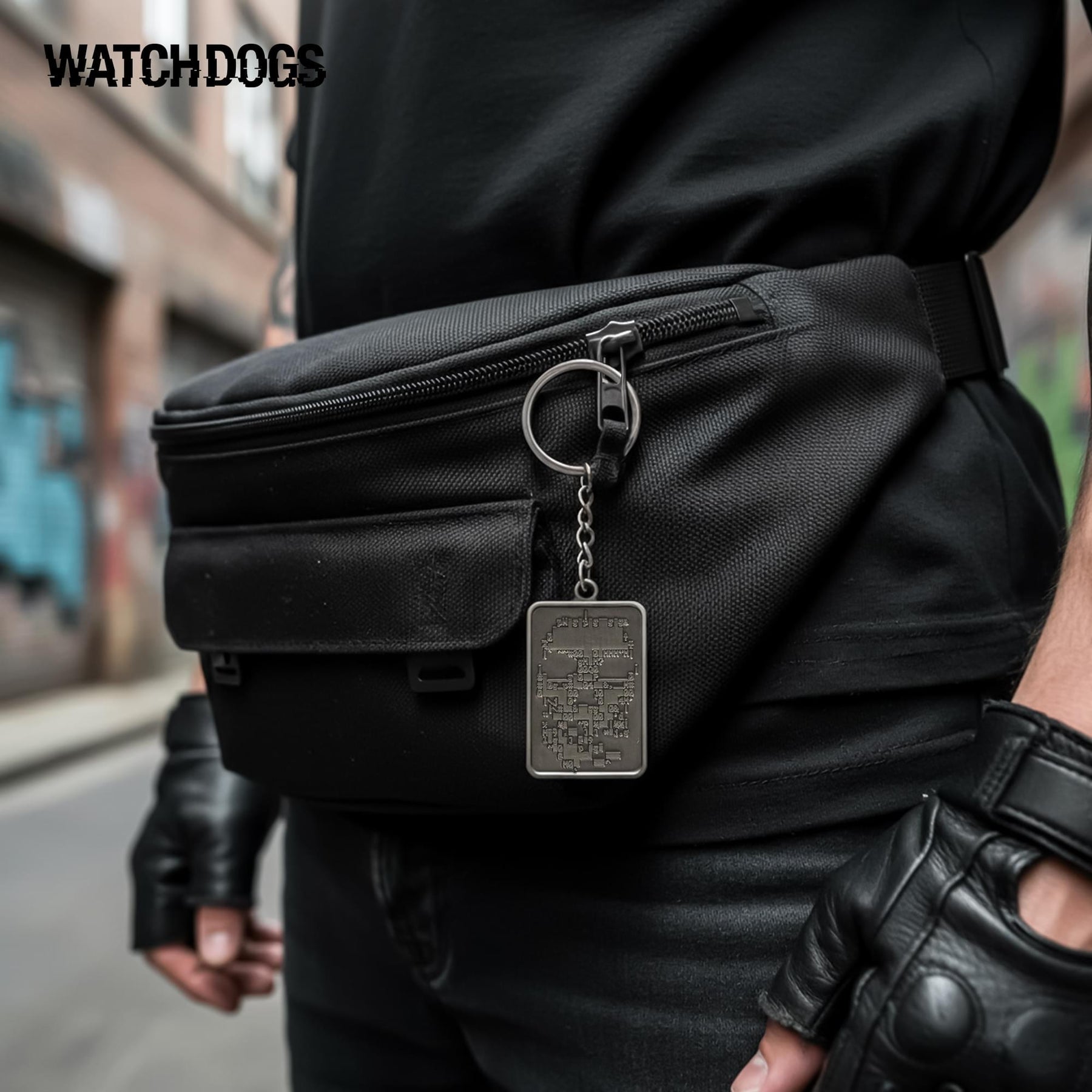 Watch Dogs Skull Metal Keychain