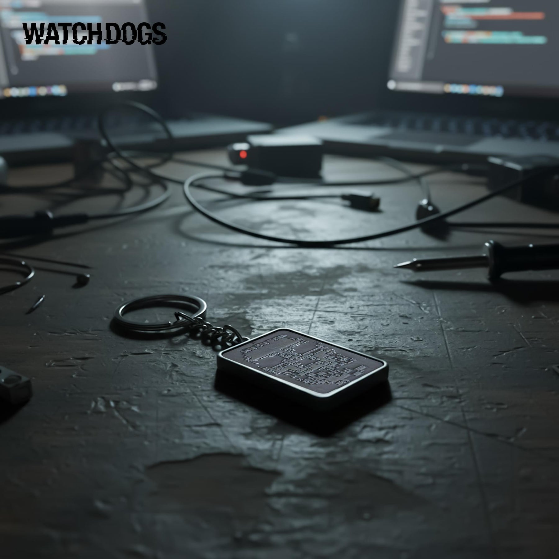 Watch Dogs Skull Metal Keychain