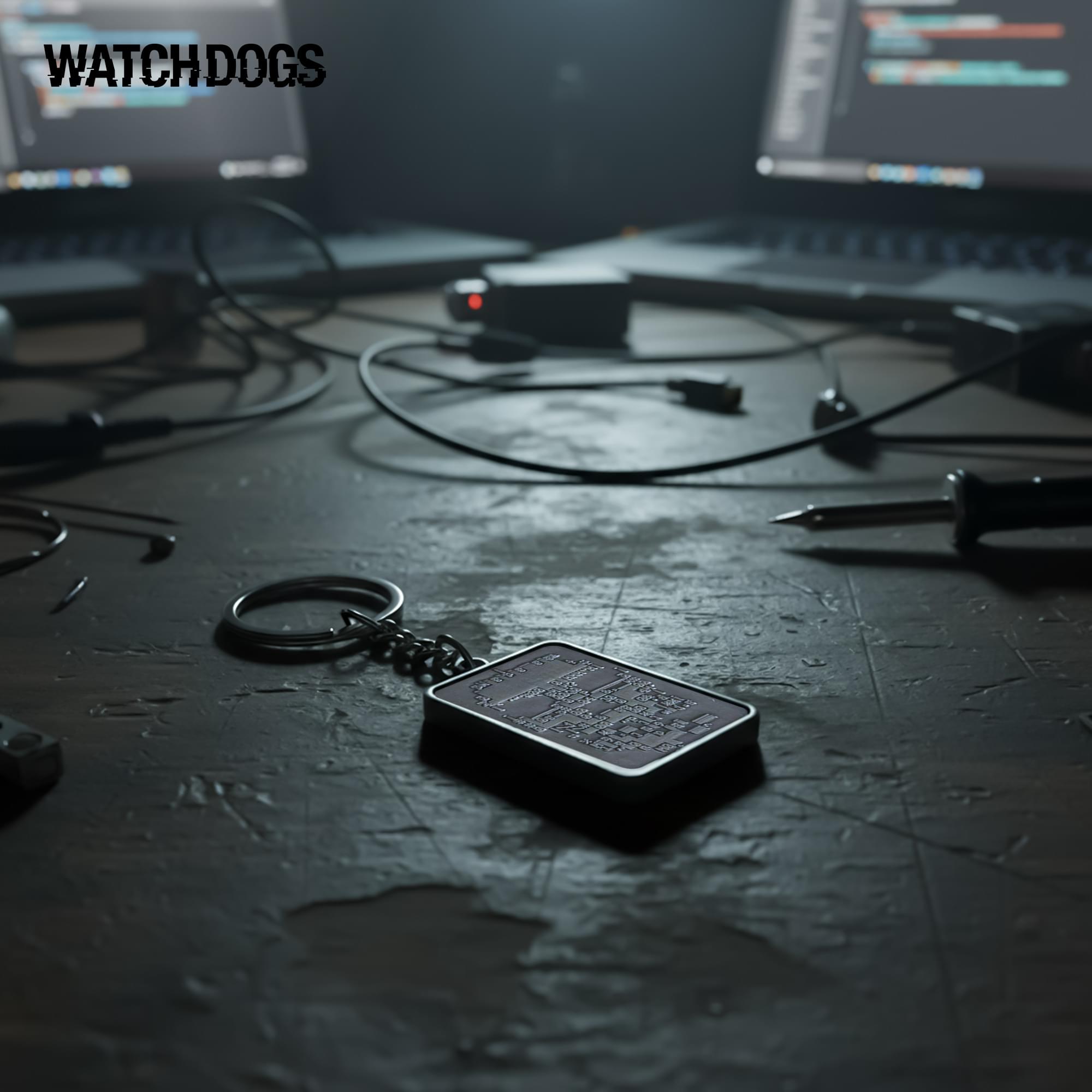 Watch Dogs Skull Metal Keychain