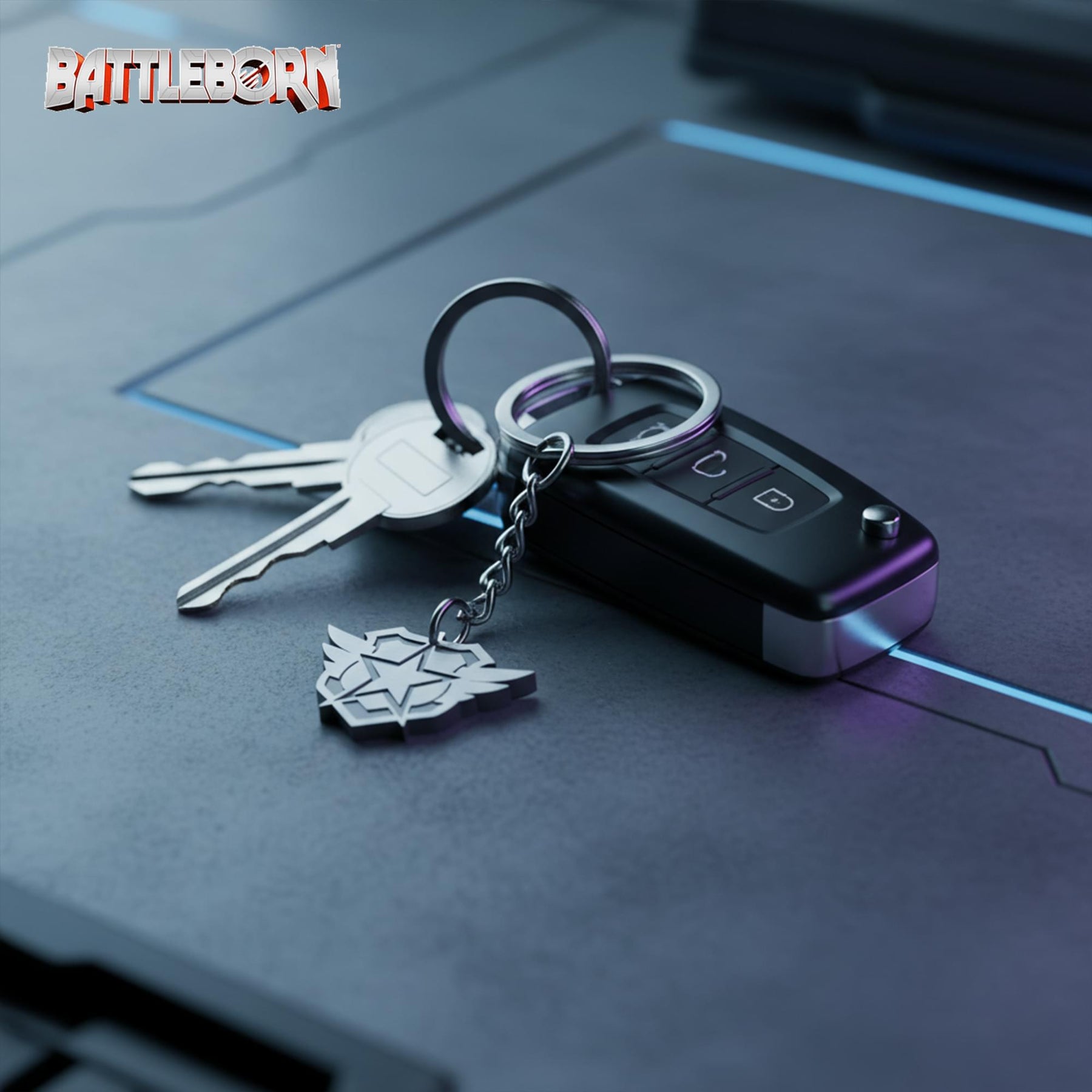 Battleborn "United Peacekeeping Republics" Logo Metal Keychain