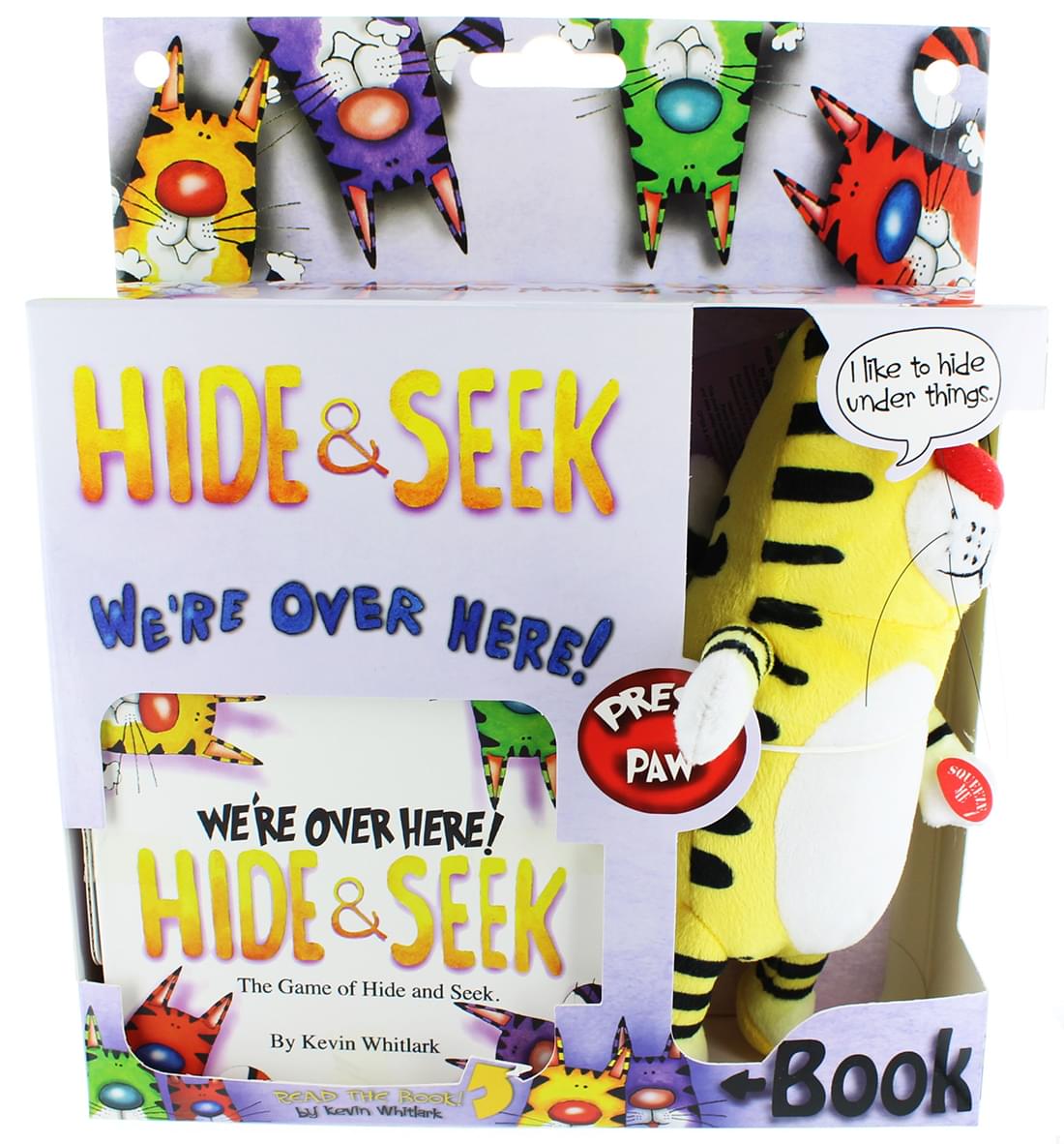 Hide & Seek Interactive Plush Toy and Book: Yellow Plush Cat