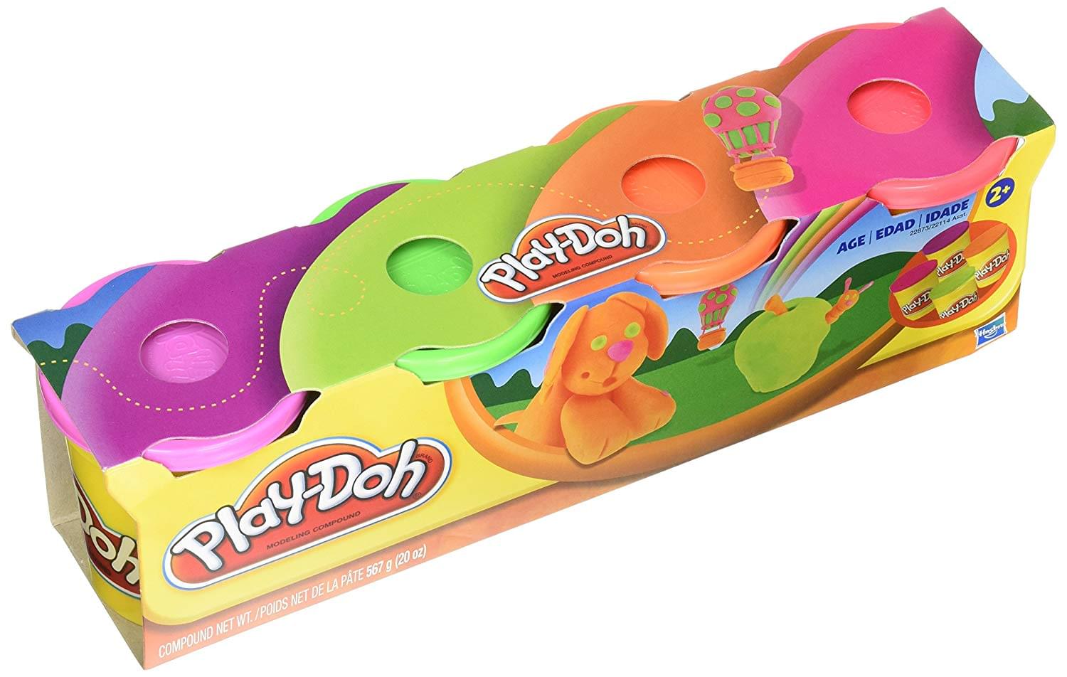 Play-Doh Neon Color 4 Pack - Purple/ Pink/ Orange/ Green