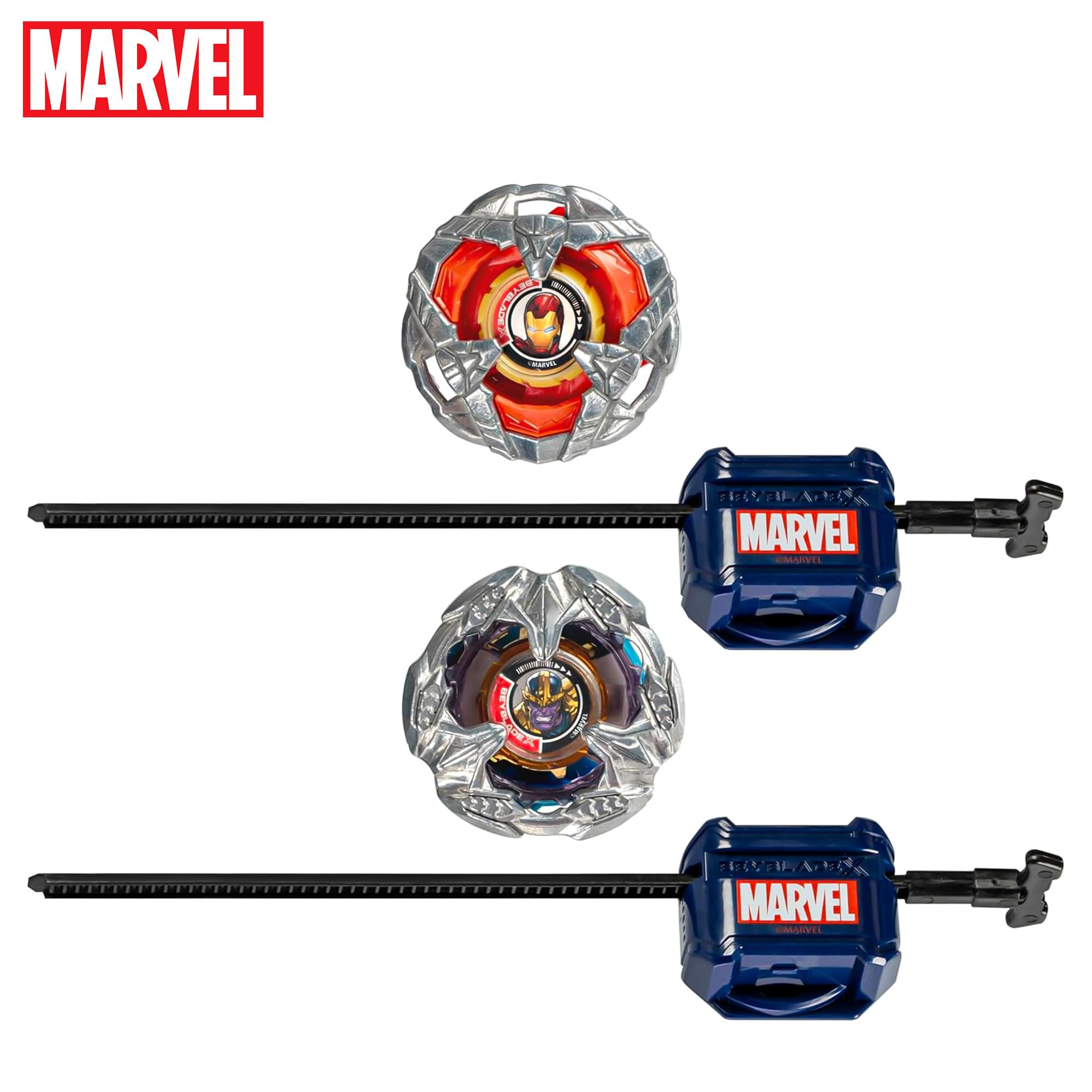 Beyblade X Marvel Iron Man 4-80B vs Thanos 4-60P Dual Pack Set