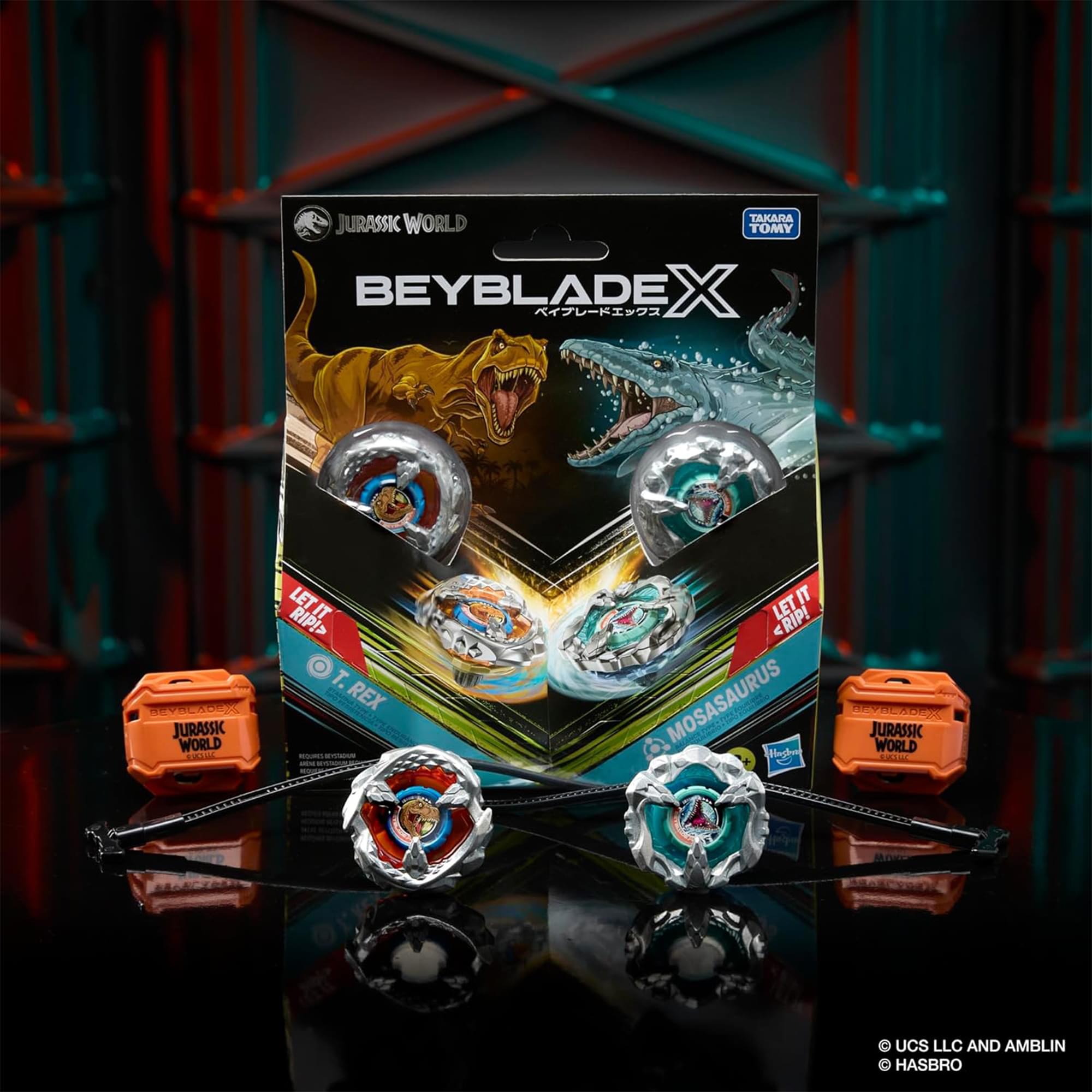 Beyblade X Jurassic World T. Rex vs Mosasaurus 2 Pack
