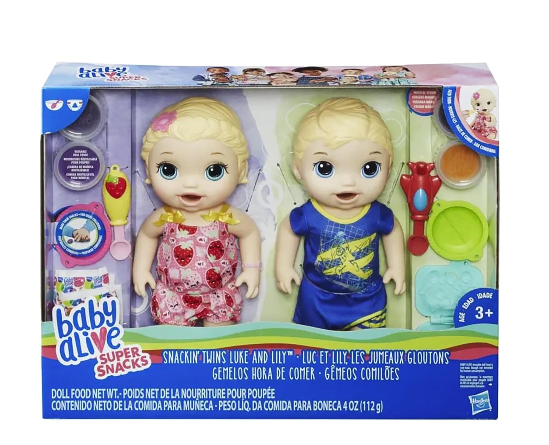 Baby Alive Snackin Twins Luke and Lily Dolls | Blonde Hair