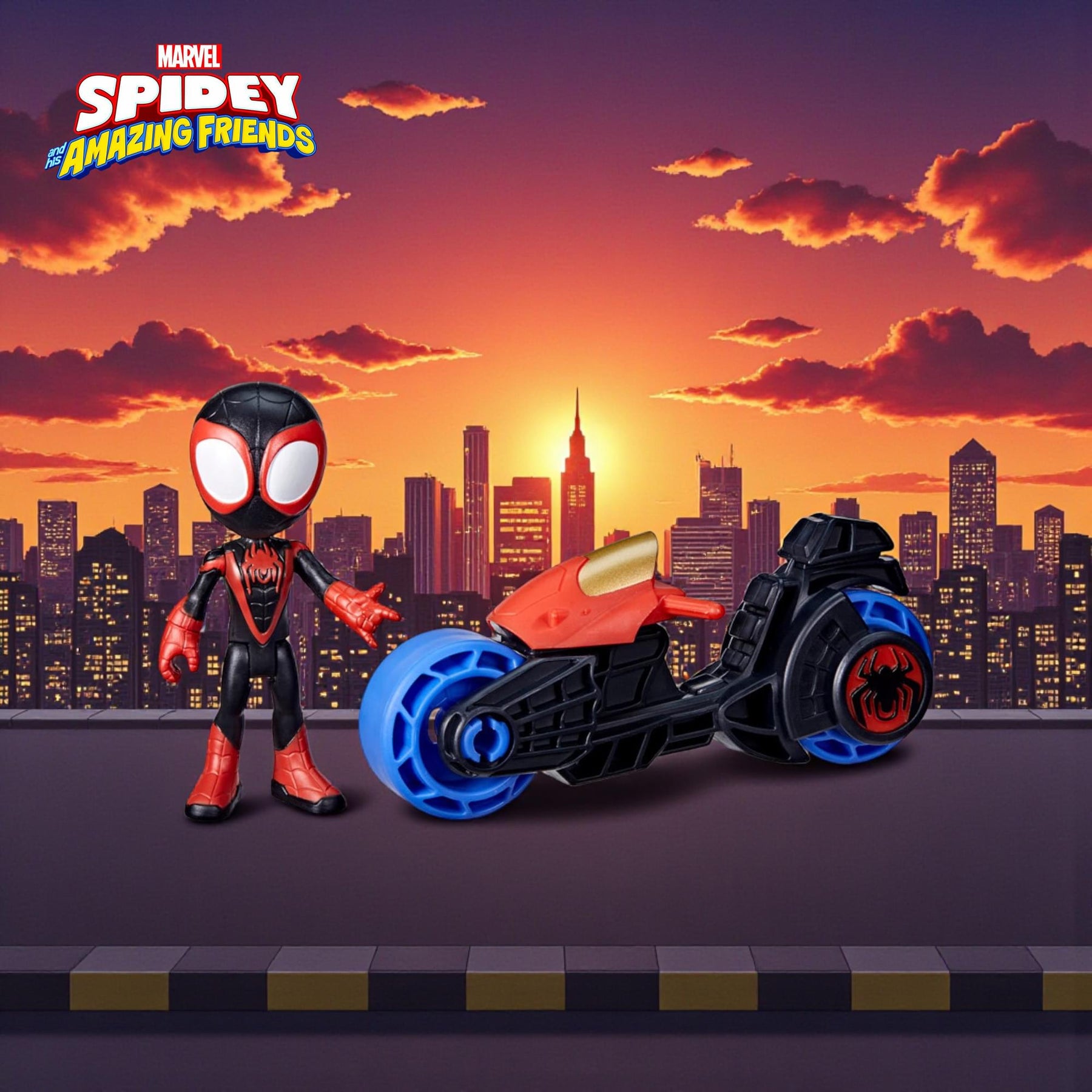 Marvel Spidey and Friends Figure & Motorcycle | Miles Morales