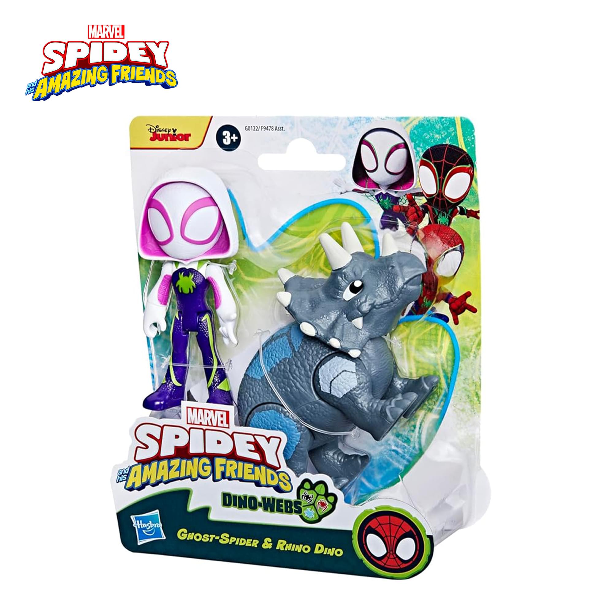 Marvel Spidey and Friends 4-Inch Dino-Webs Set | Ghost-Spider & Rhino Dino