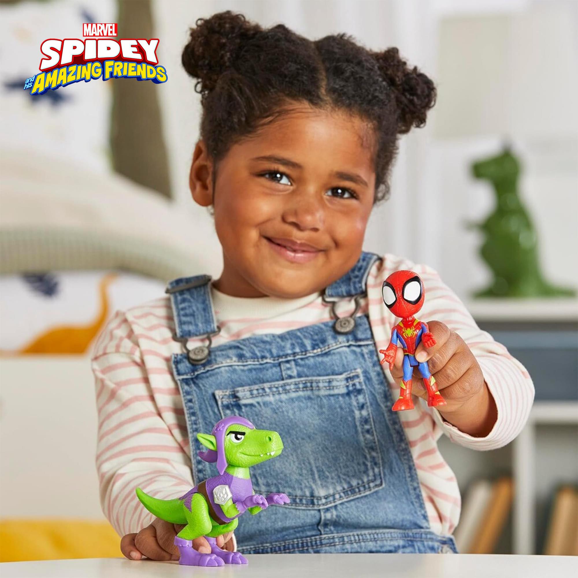 Marvel Spidey and Friends 4-Inch Dino-Webs Set | Spidey & Goblin Raptor