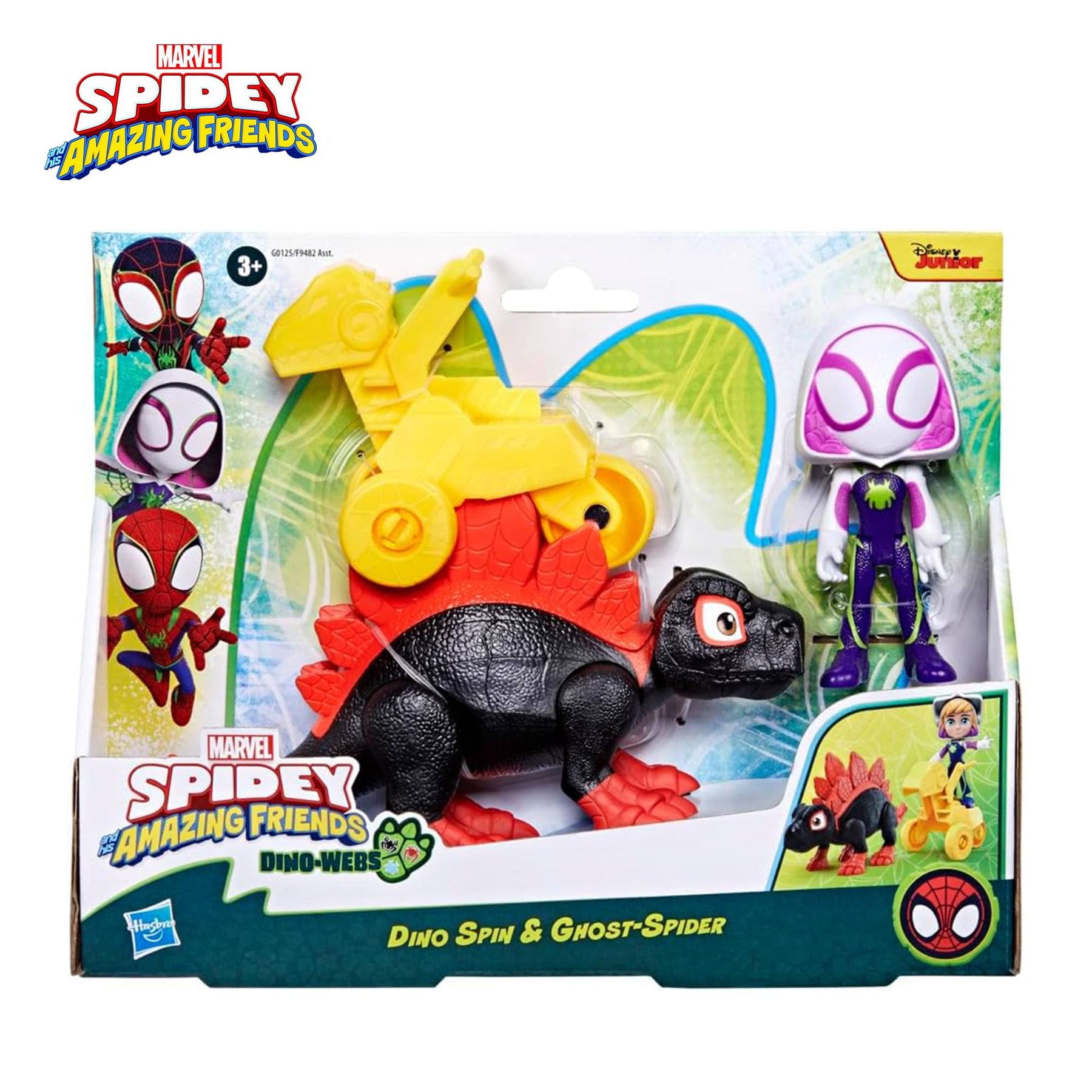 Marvel Spidey and Friends 4-Inch Dino-Webs Set | Dino Spin & Ghost-Spider
