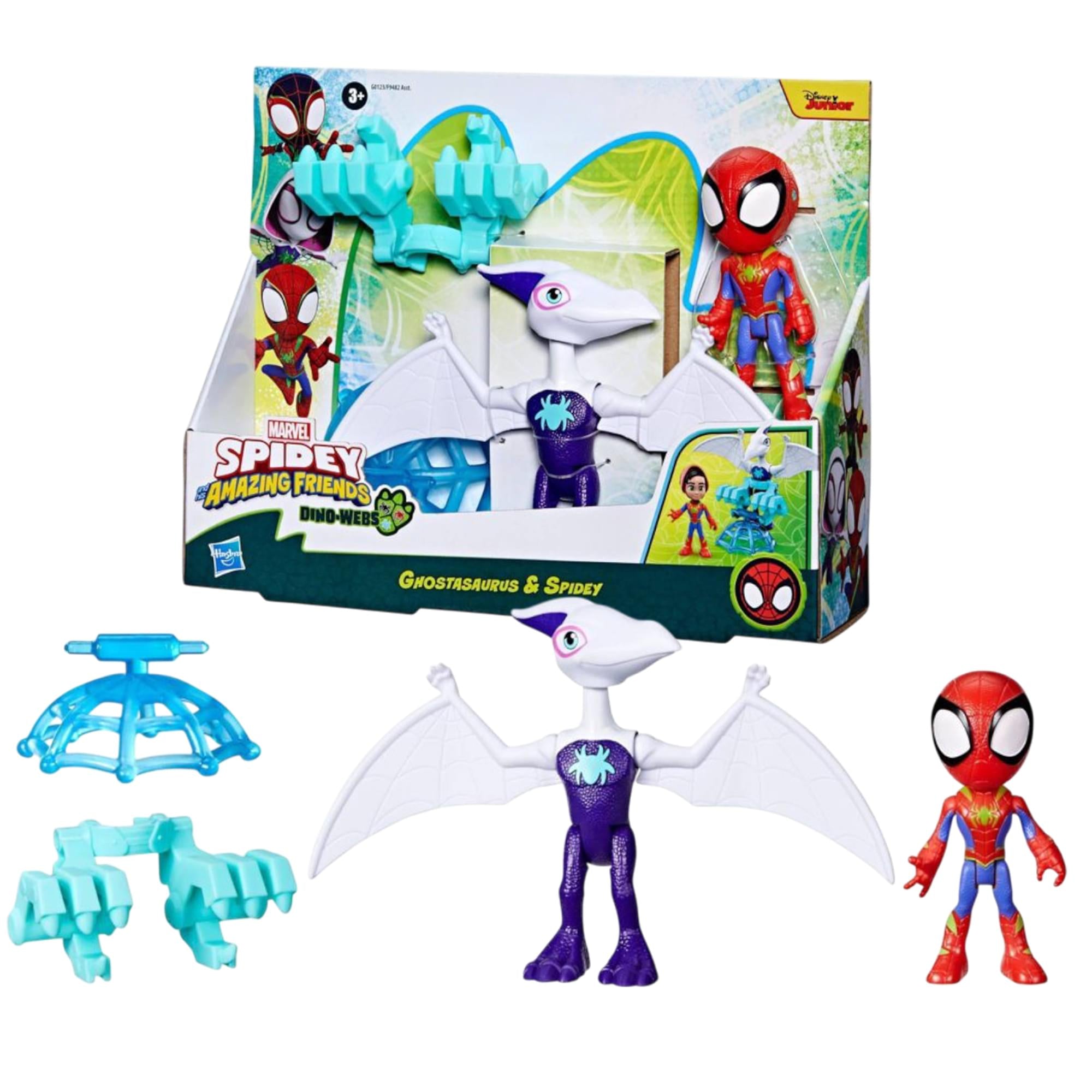 Marvel Spidey and Friends 4-Inch Dino-Webs Set | Ghostasaurus & Spidey