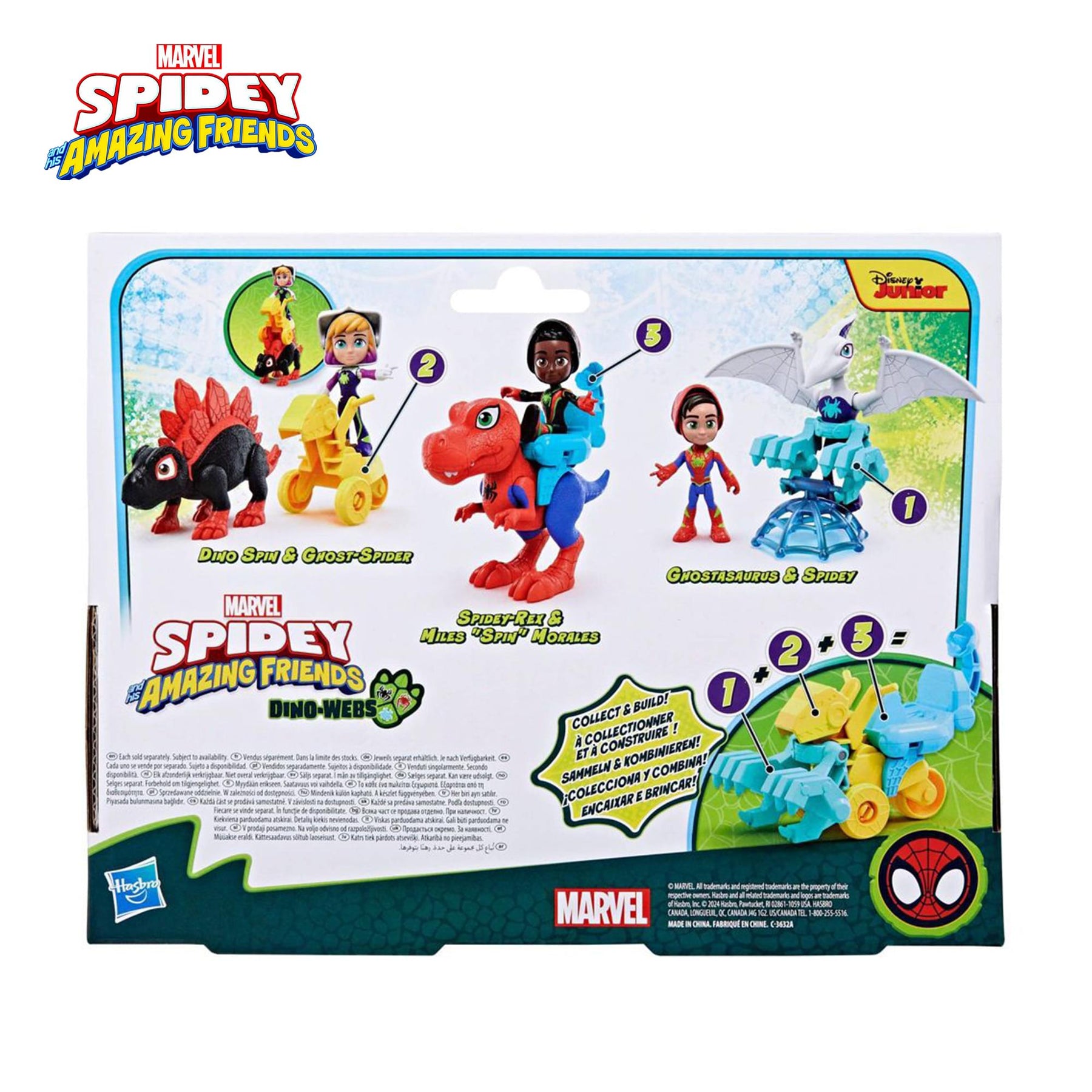 Marvel Spidey and Friends 4-Inch Dino-Webs Set | Ghostasaurus & Spidey
