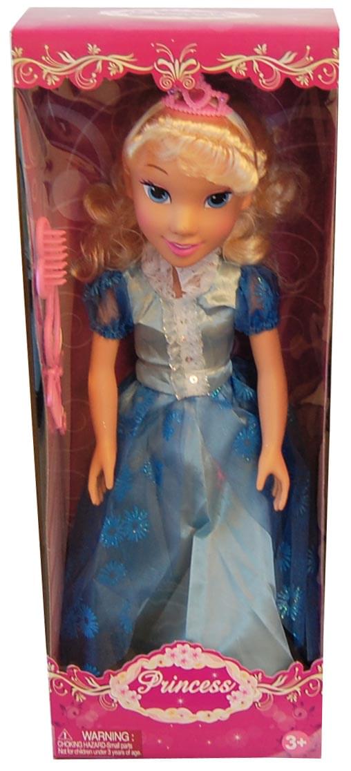 19" Princess Doll In Two Tone Blue Dress
