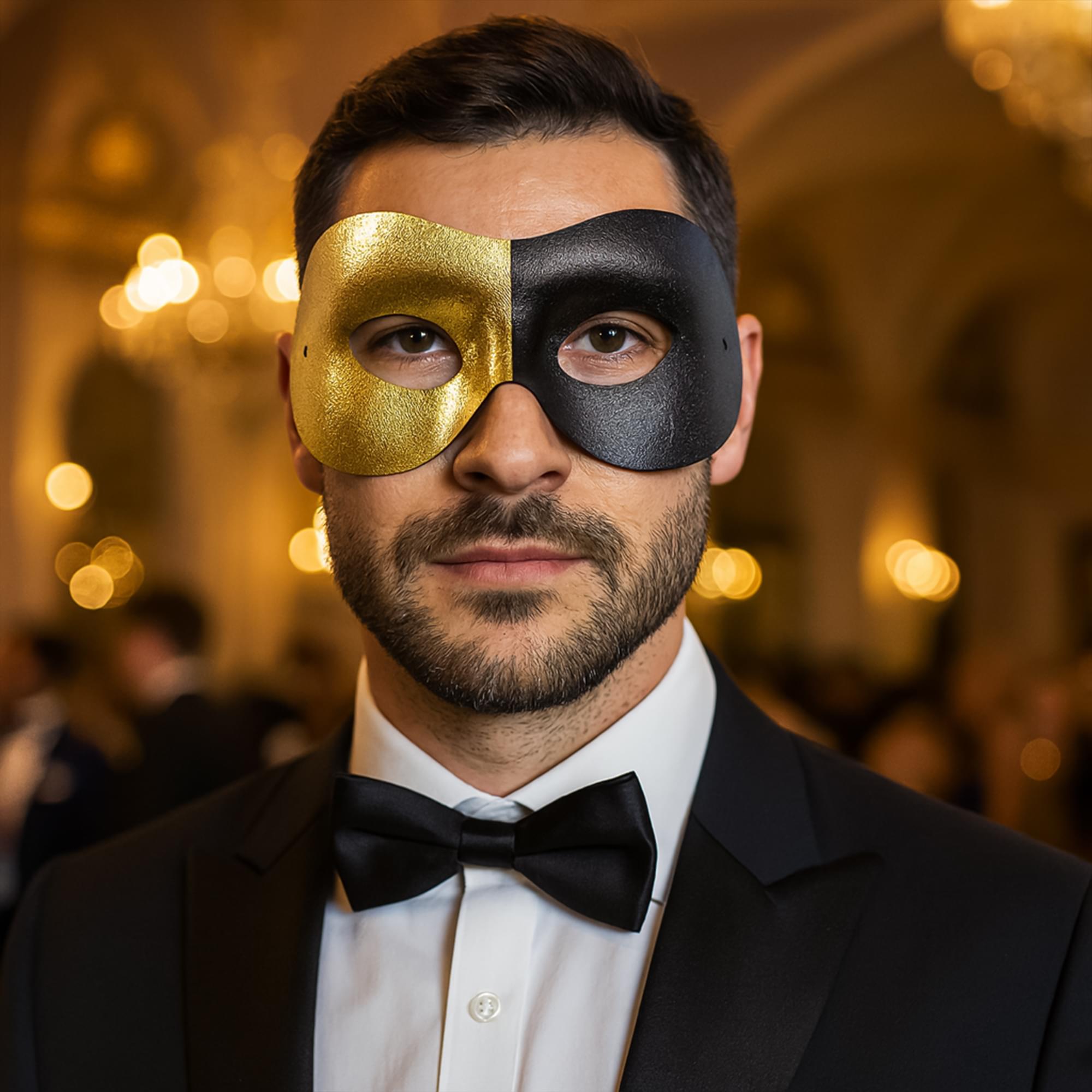Black & Gold Fashion Mask (Half)