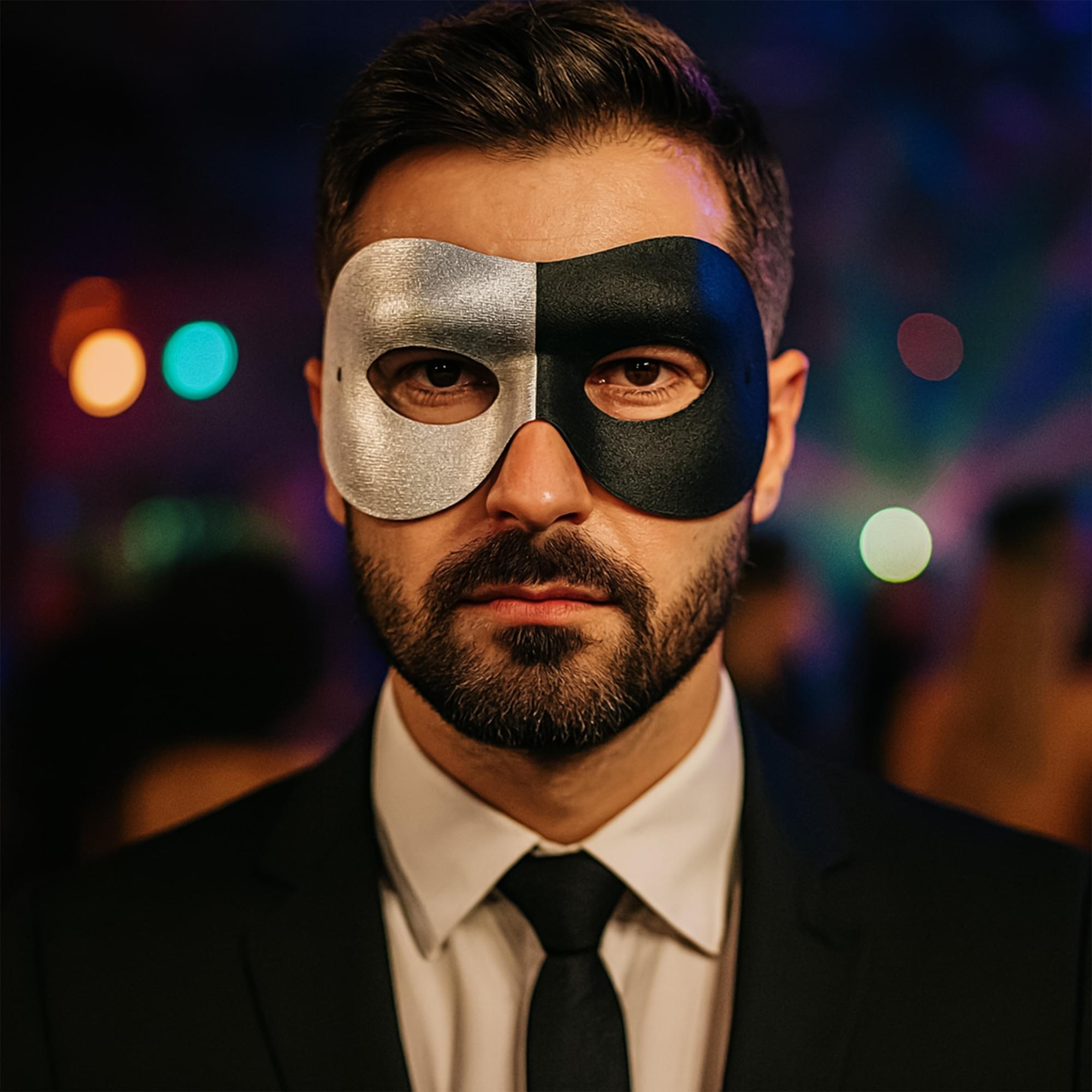 Black & Silver Fashion Mask (Half)