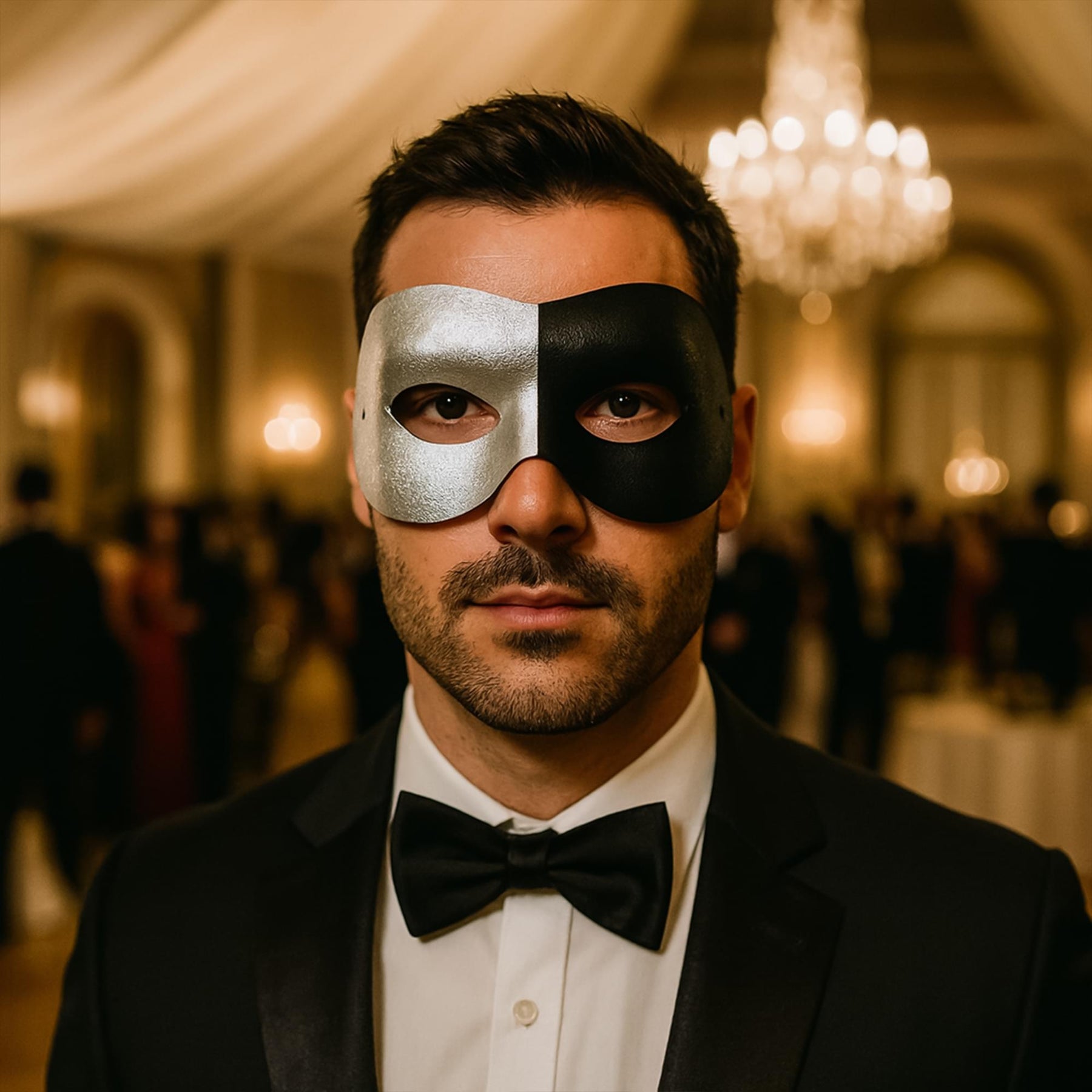 Black & Silver Fashion Mask (Half)