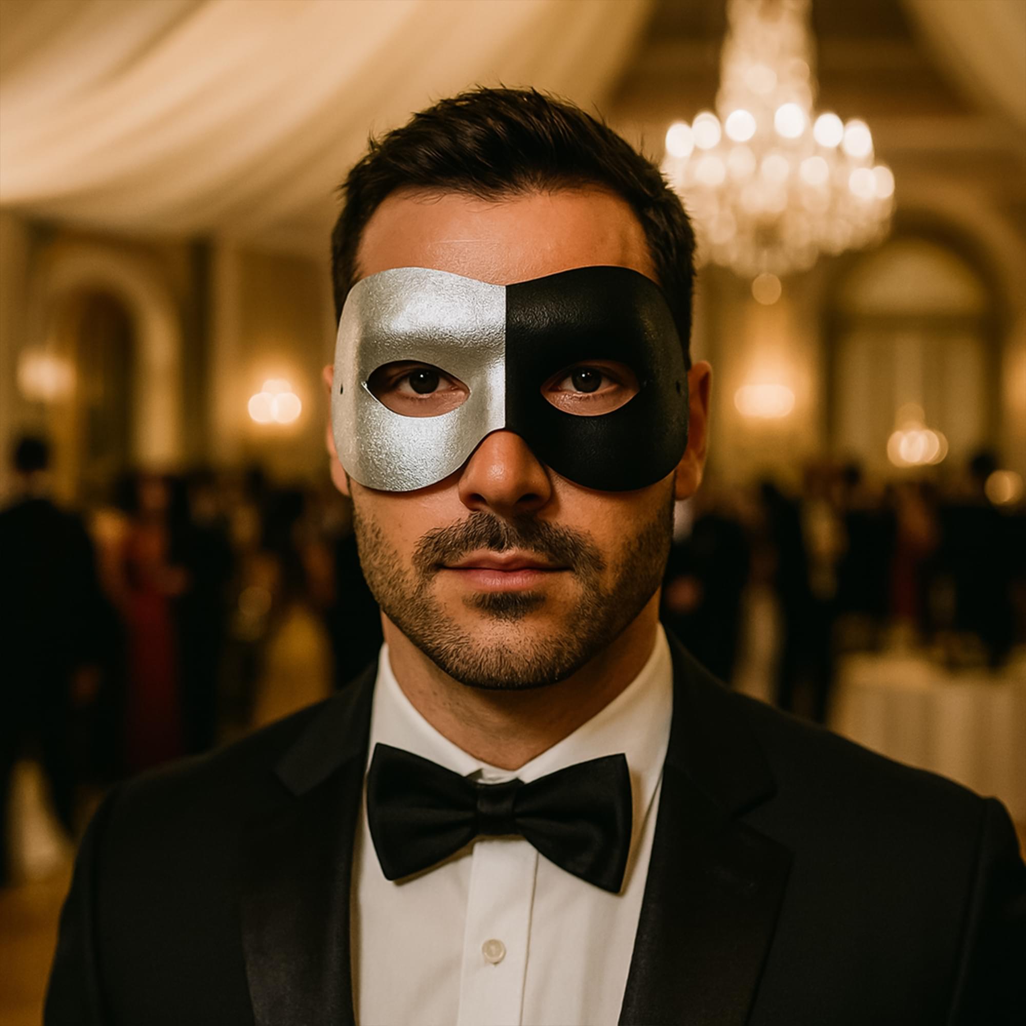 Black & Silver Fashion Mask (Half)