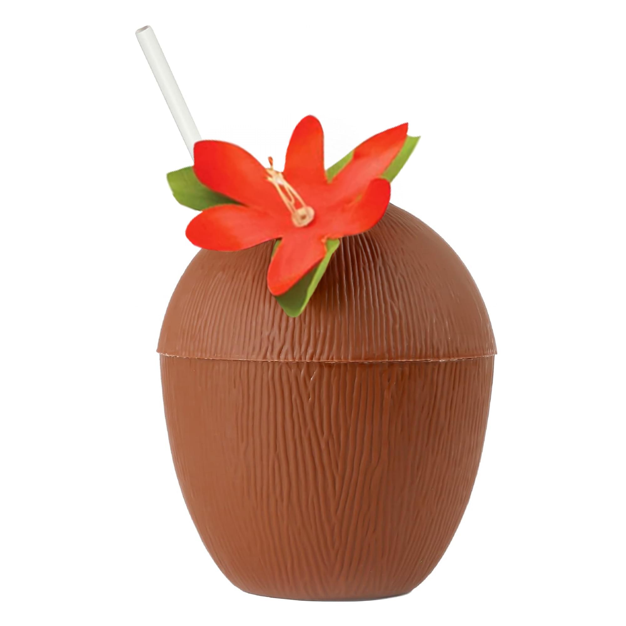 Coconut Cup Flower and Straw
