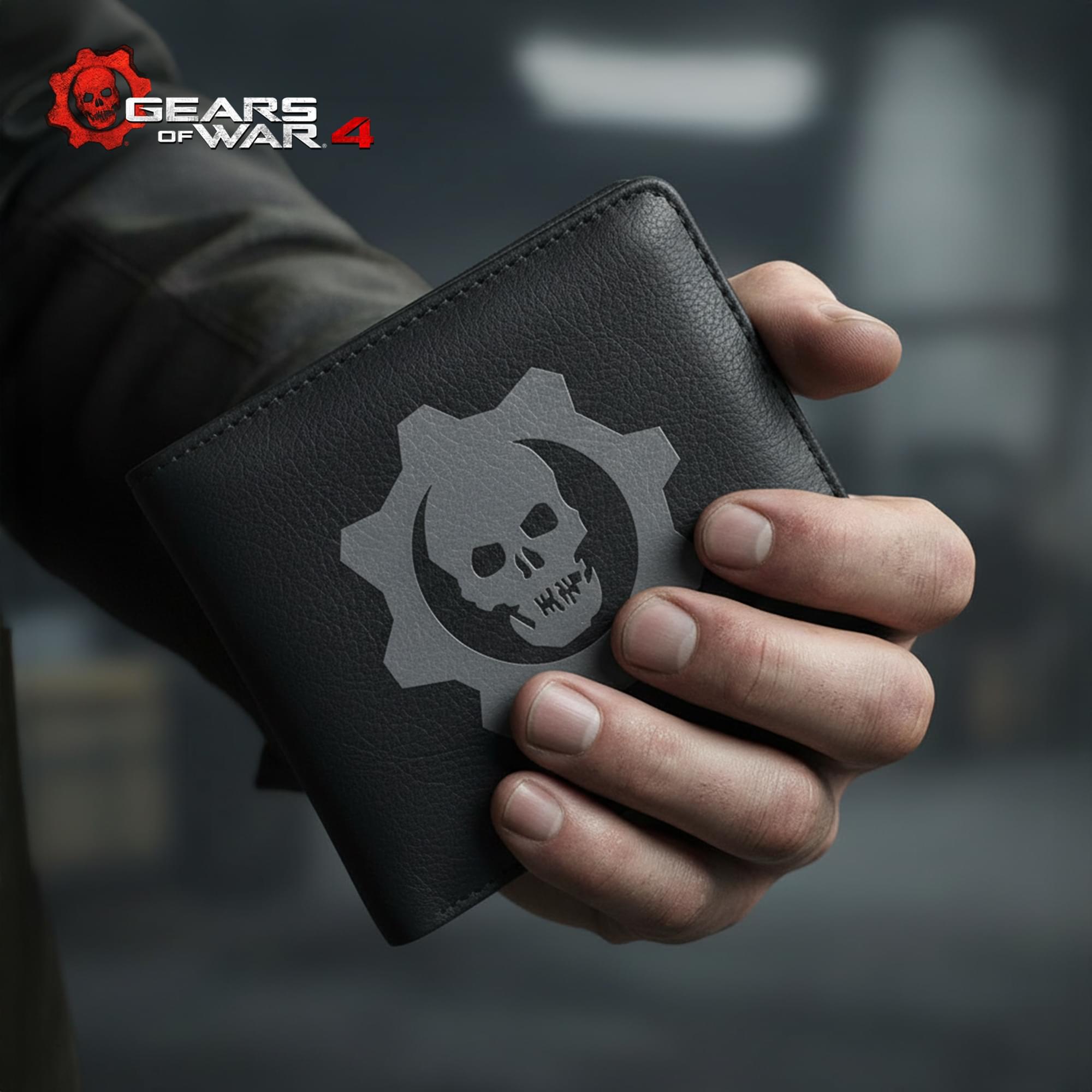 Gears of War 4 Embossed Crimson Omen Logo Bi-Fold Wallet