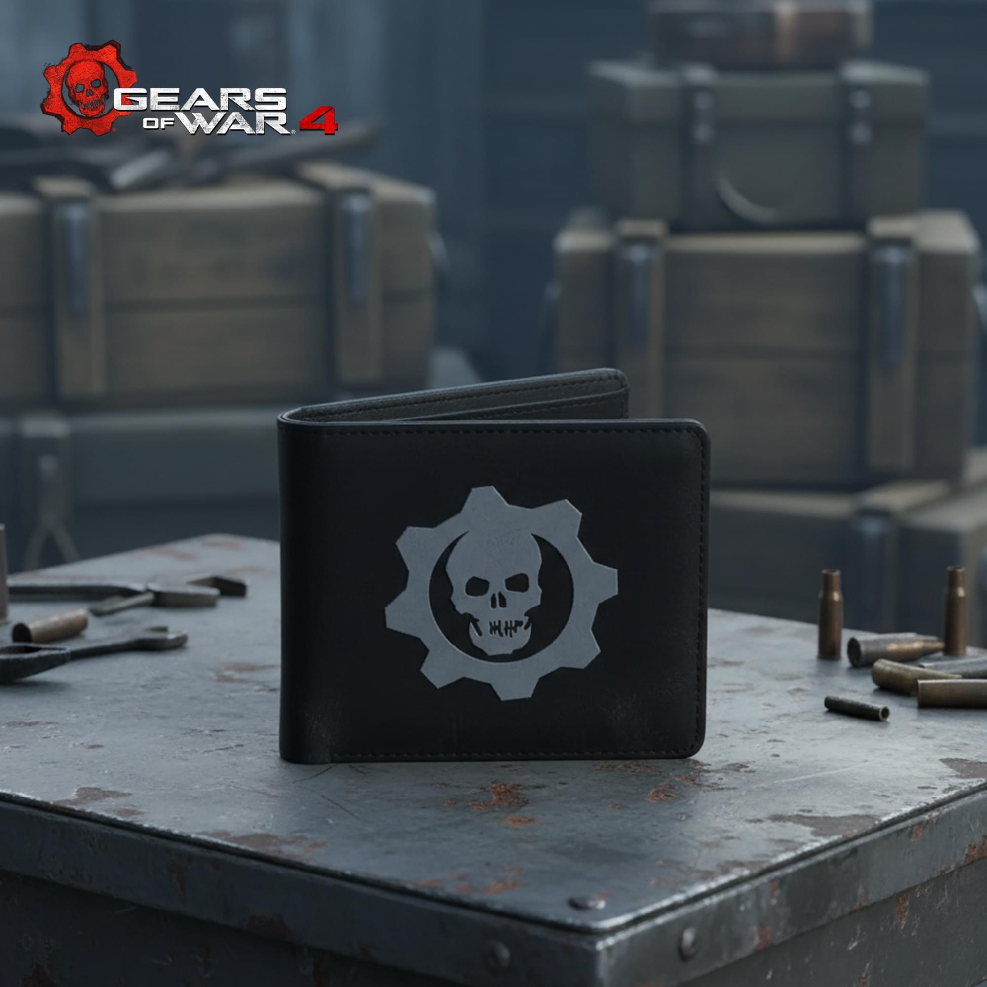 Gears of War 4 Embossed Crimson Omen Logo Bi-Fold Wallet