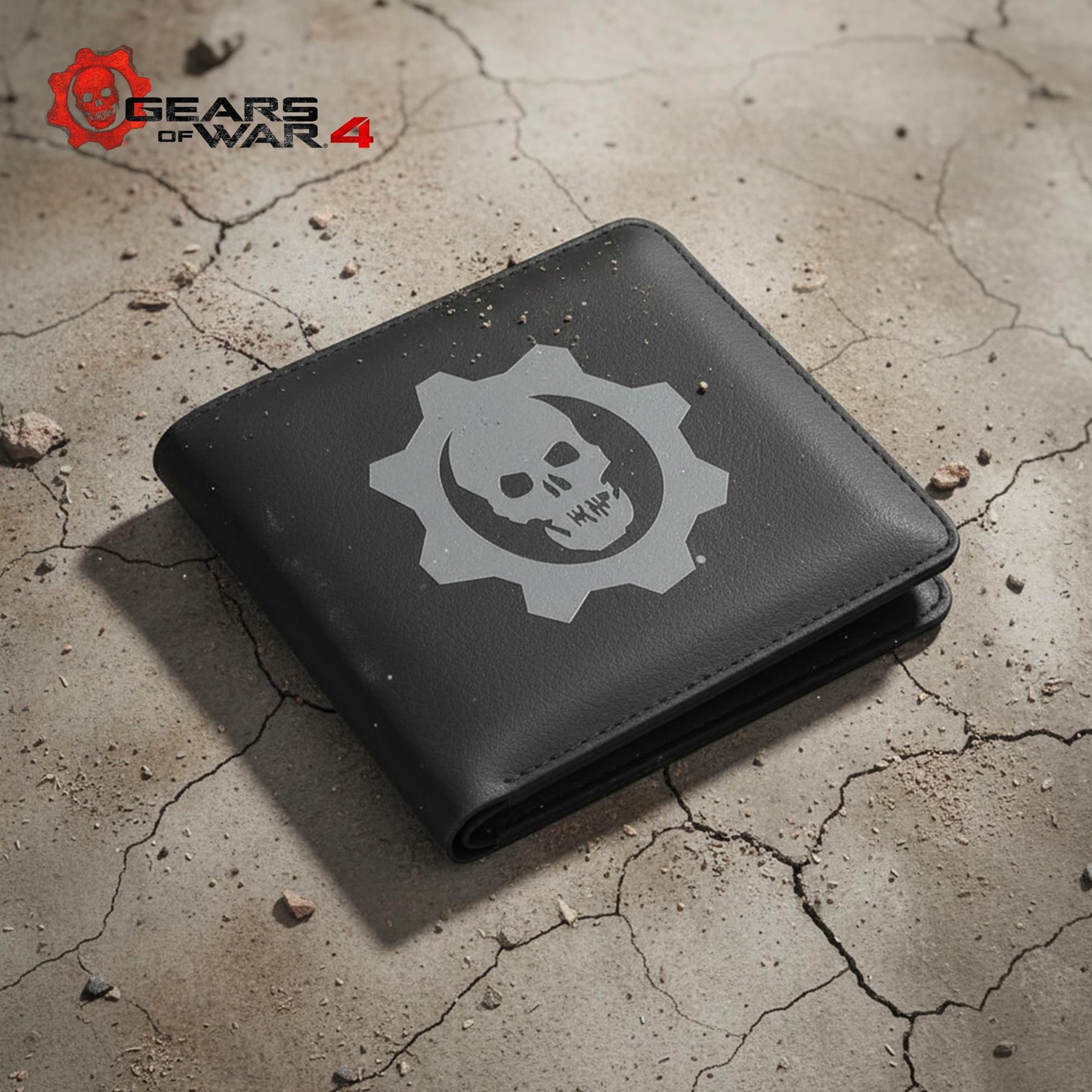 Gears of War 4 Embossed Crimson Omen Logo Bi-Fold Wallet