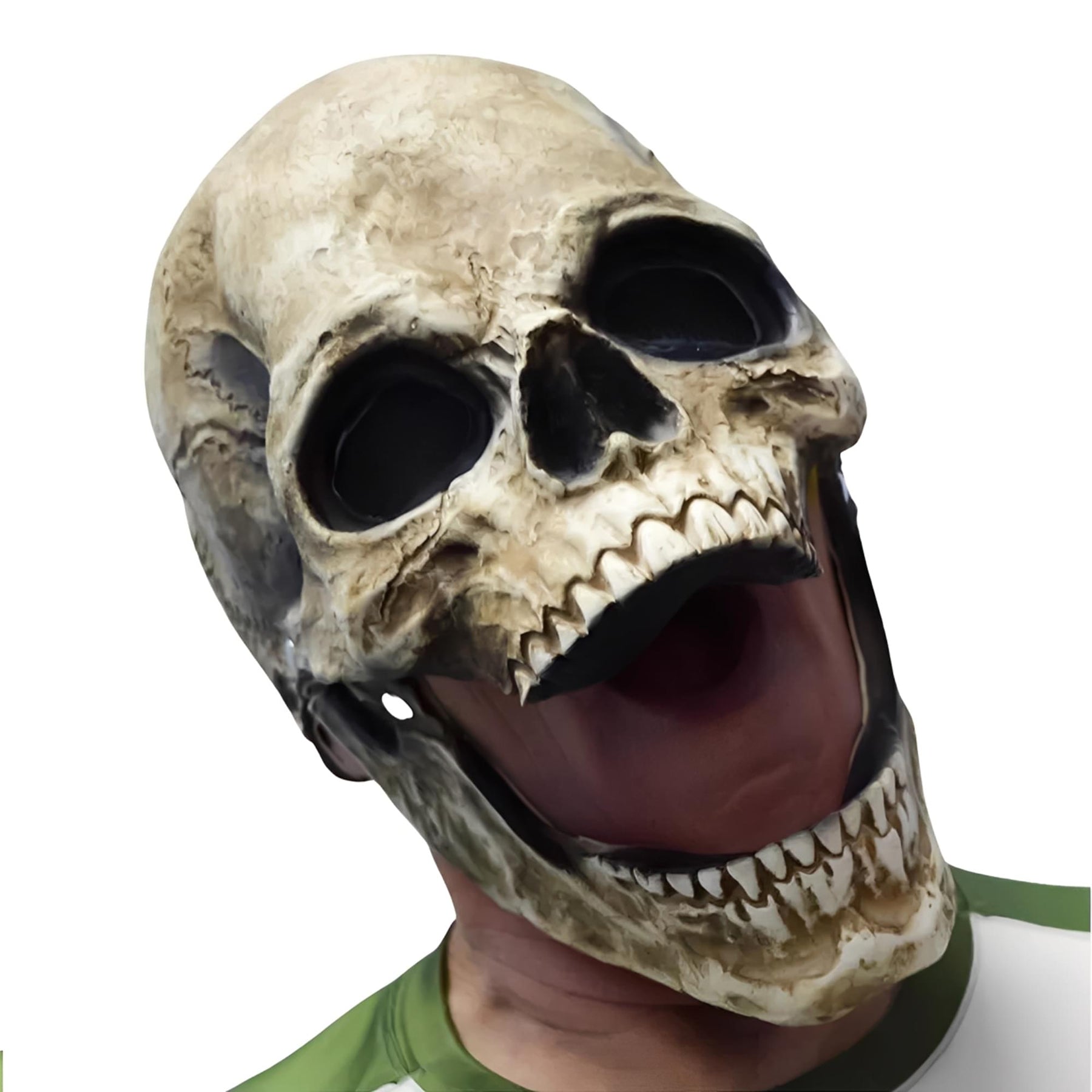 Latex Moving Mouth Skull Adult Costume Mask | One Size