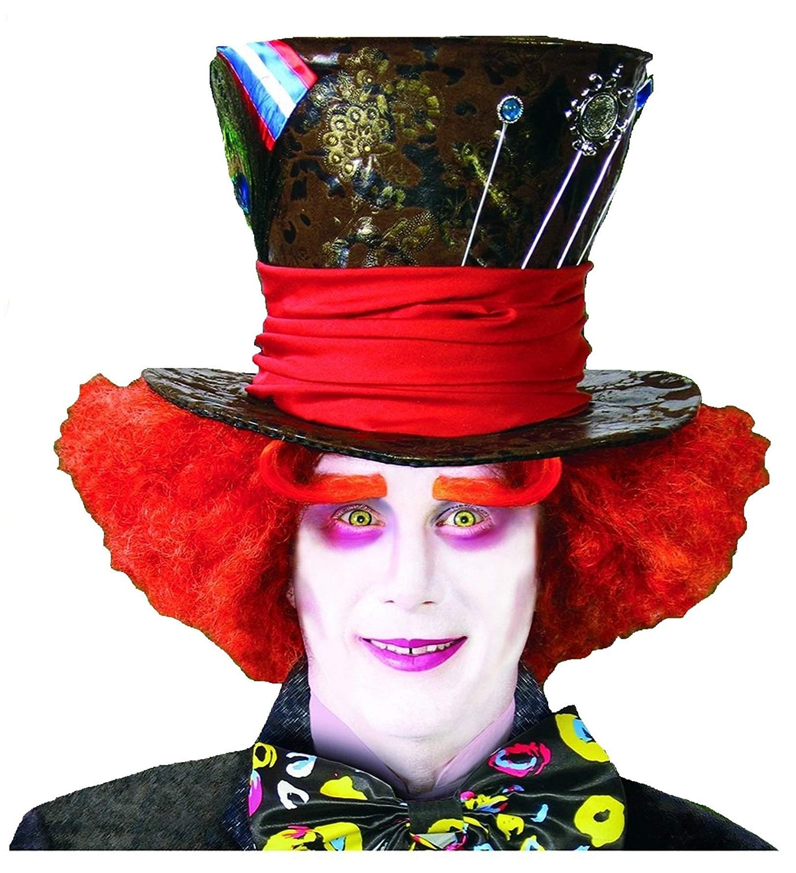 Alice In Wonderland Mad Hatter Orange Adult Costume Wig