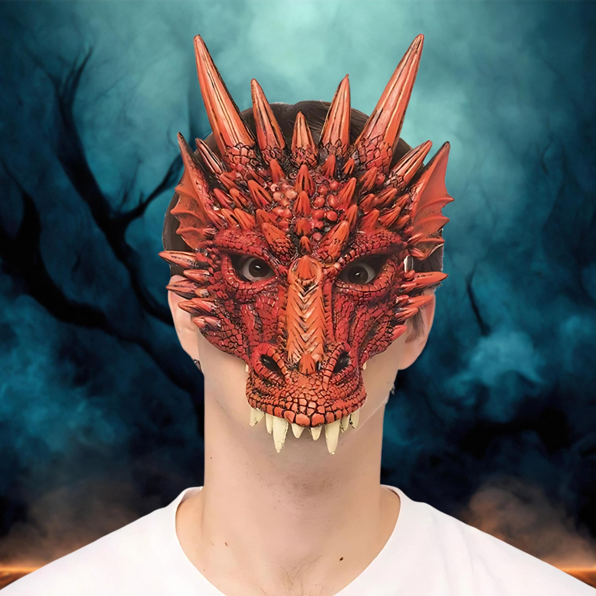 Supersoft Fantasy Red Dragon Adult Costume Mask