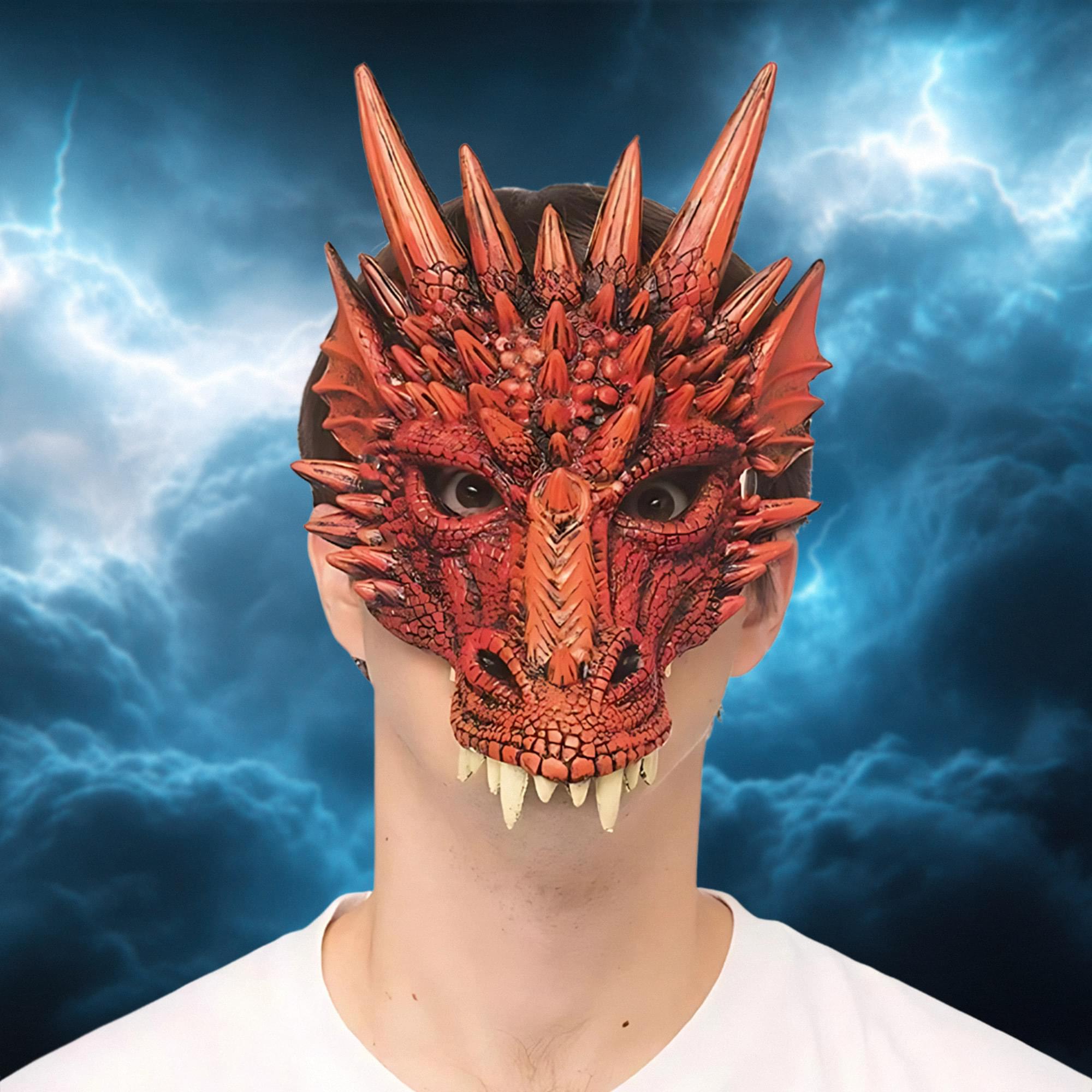 Supersoft Fantasy Red Dragon Adult Costume Mask