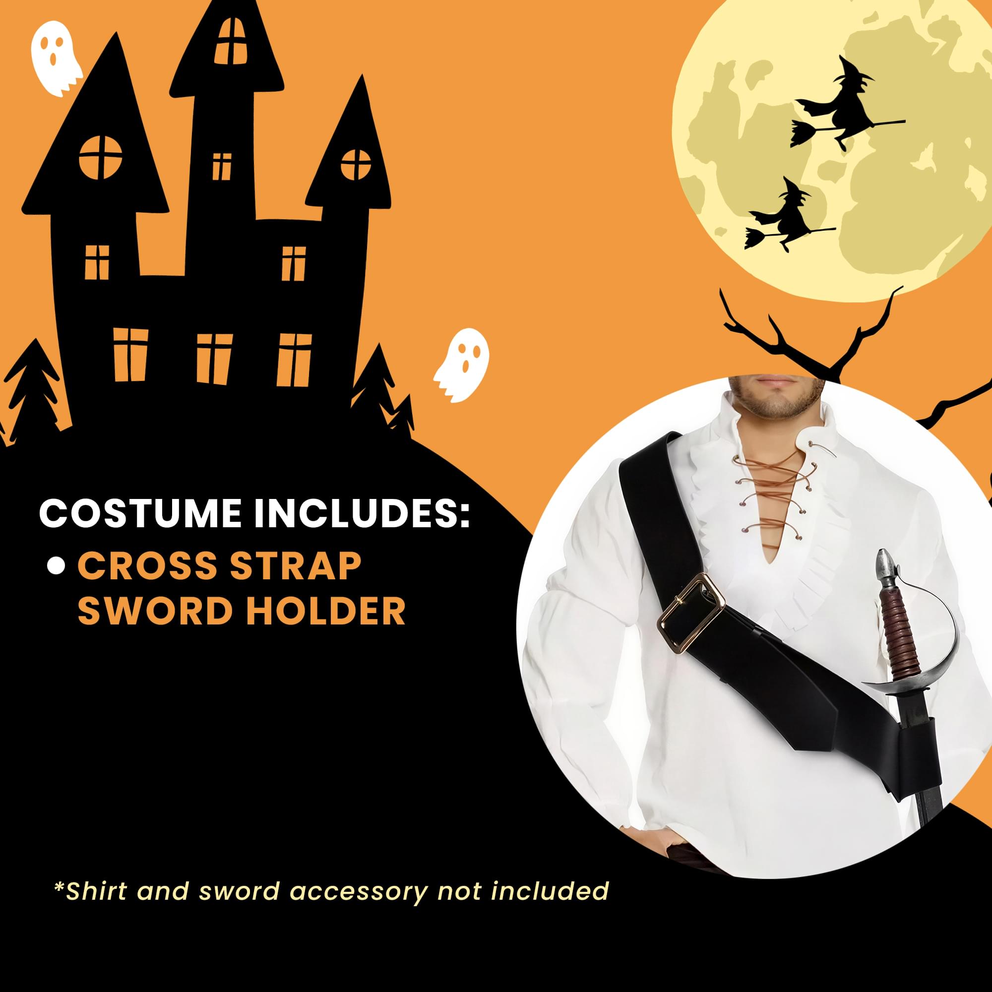 Leatherlike Cross Strap Sword Holder Adult Costume Accessory | Adjustable