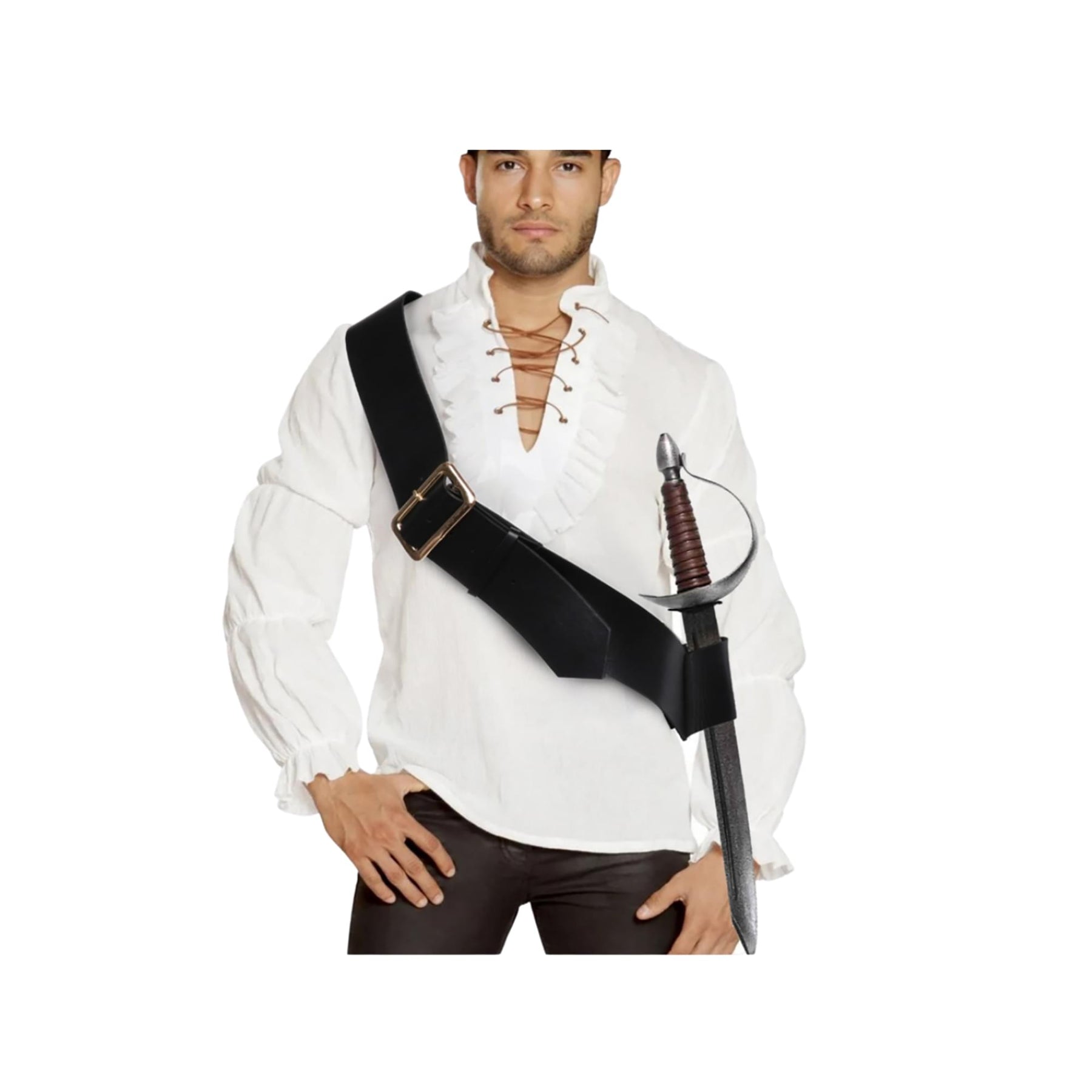 Leatherlike Cross Strap Sword Holder Adult Costume Accessory | Adjustable