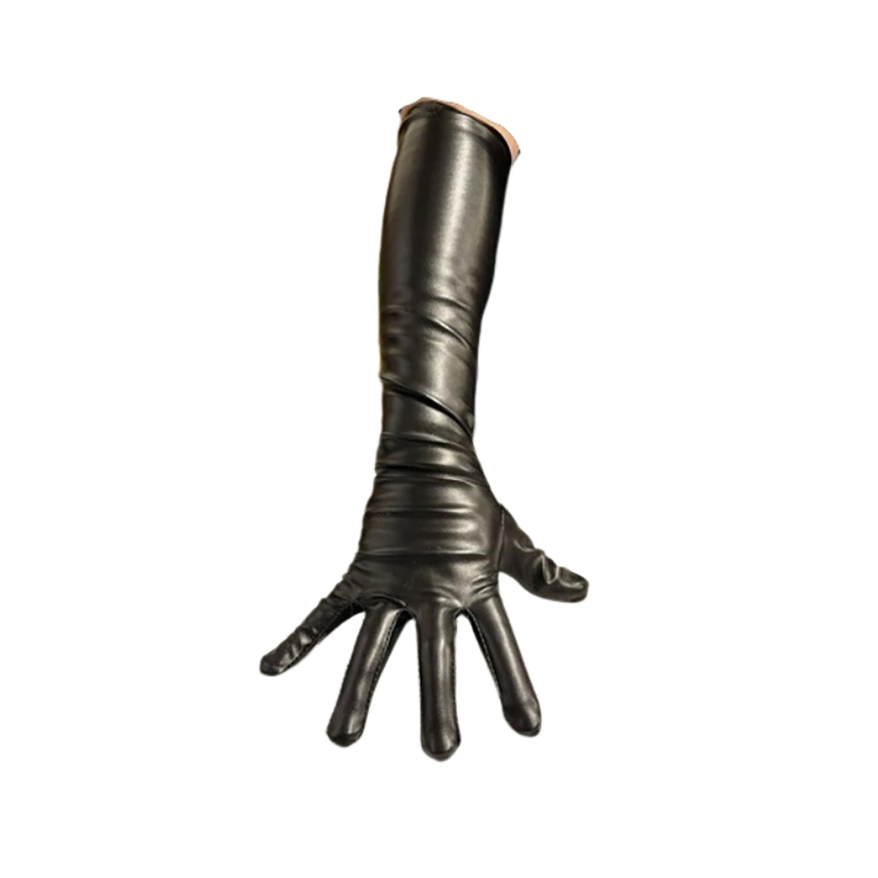 Over-The-Elbow 23 Inch Leatherlike Adult Costume Gloves | Black