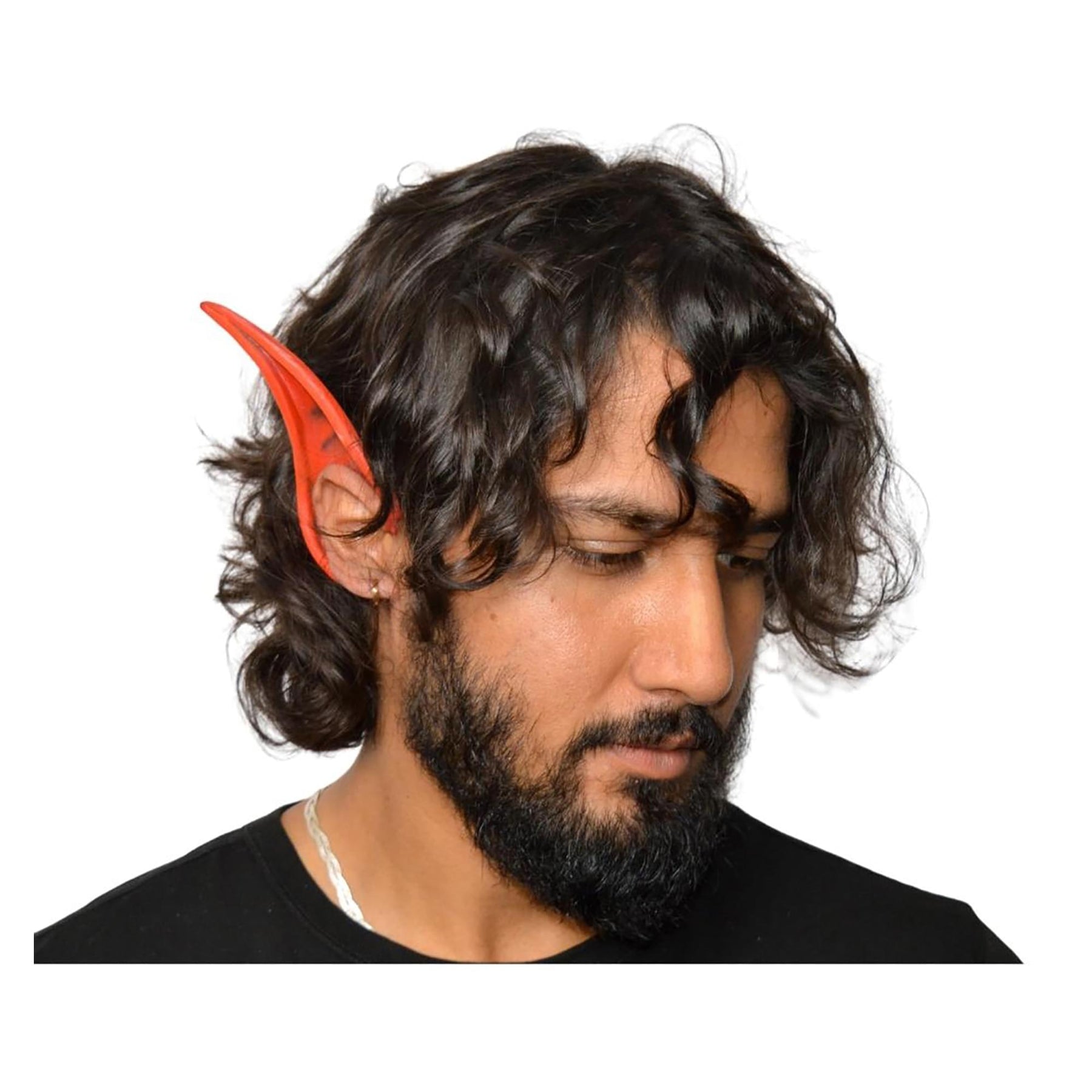 Red Latex Devil Flexi Costume Ears | Adult One Size