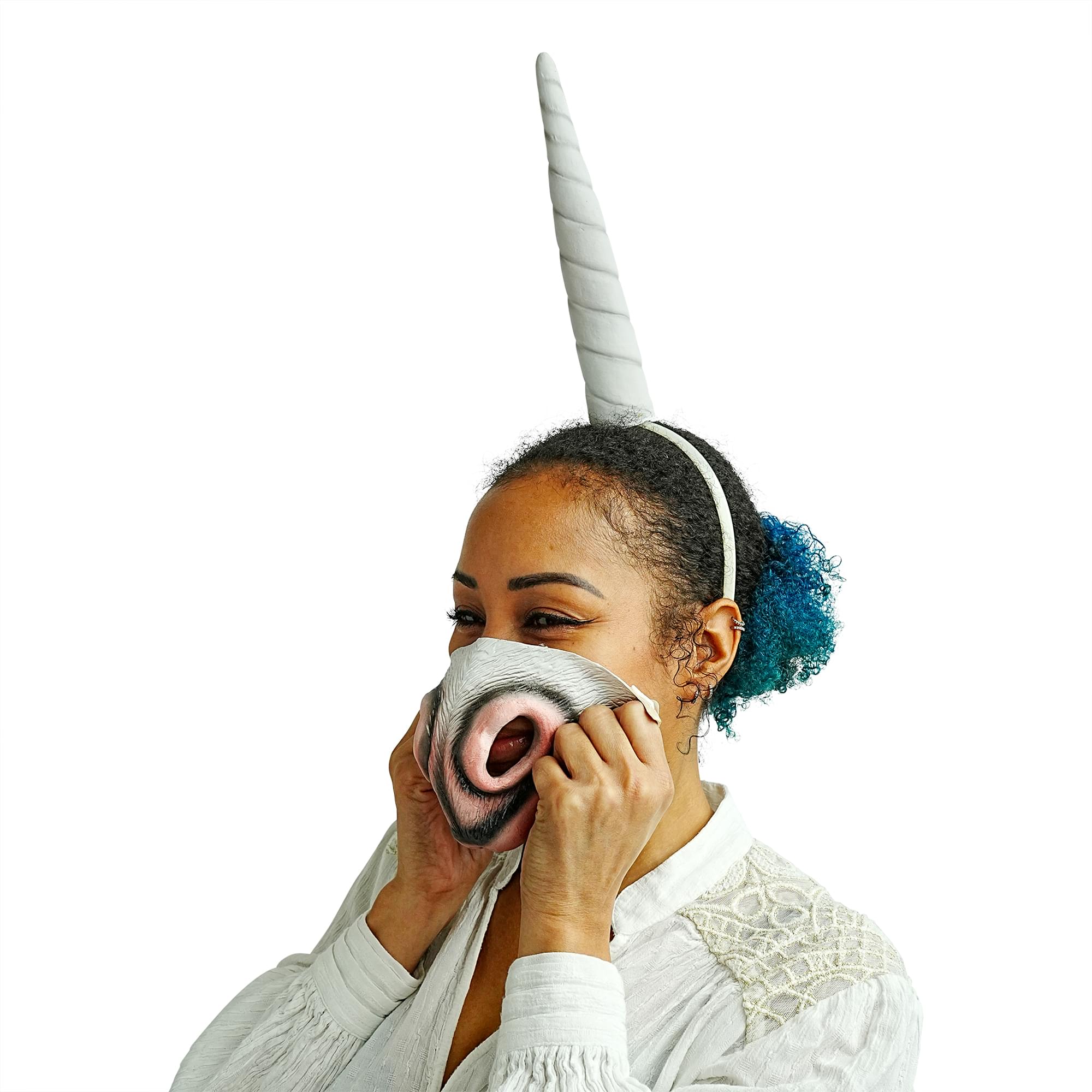 Unicorn Adult Costume Horn Headband & Nose Set