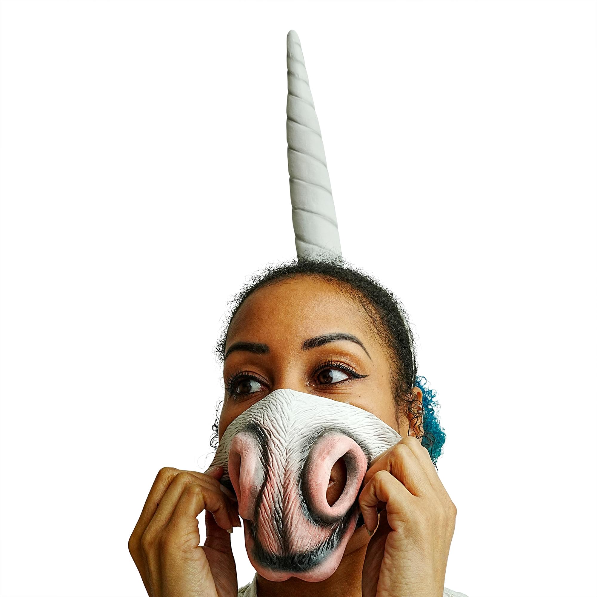 Unicorn Adult Costume Horn Headband & Nose Set