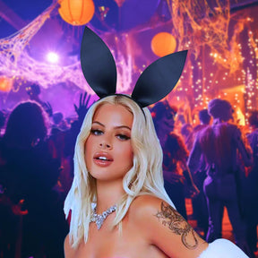 Bunny Ears Adult Costume Headband | Black