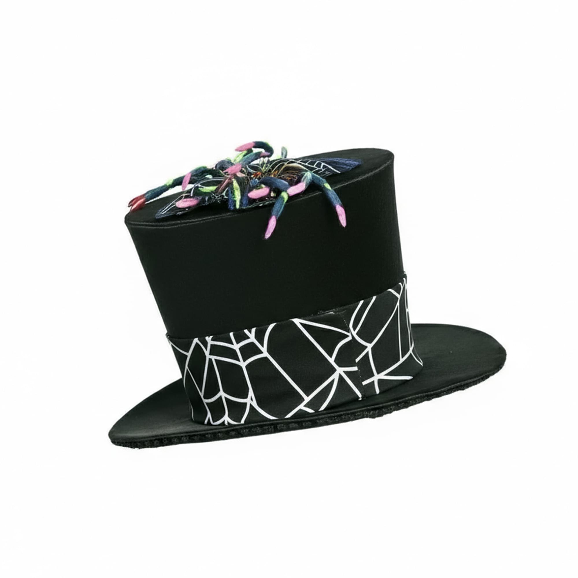 Mini Burlesque Costume Black Gothic Hat w/Spider